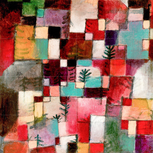 Tile Mural/Mosaic Ceramic Panel of Paul Klee Painting Print -Paul Klee Wall Art - Paul Klee Wall Decal -Klee Print -Gloss Tiles - Klee Tiles
