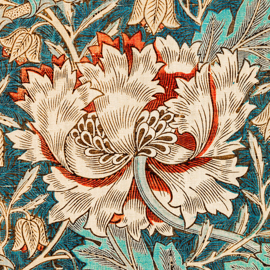 Tile Mural/Mosaic Ceramic Panel of Honeysuckle - William Morris Pattern - Flower Mural - Botanical Print - Tile Mural Mosaic - Floral Art