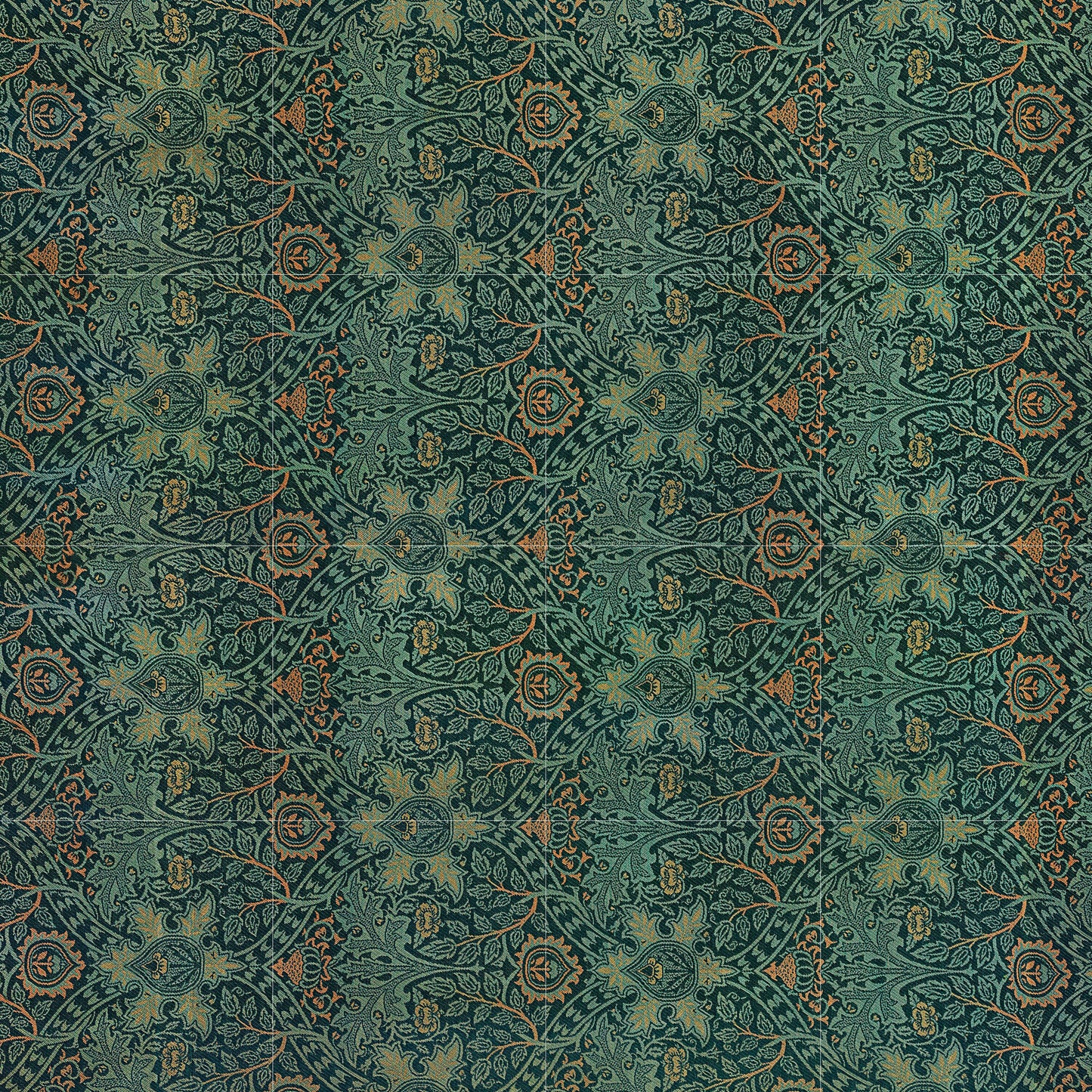 Tile Mural/Mosaic Ceramic Panel of Ispahan - William Morris Pattern - Leaf Wall Art - Botanical Print - Tile Mural Mosaic - Leaves Art