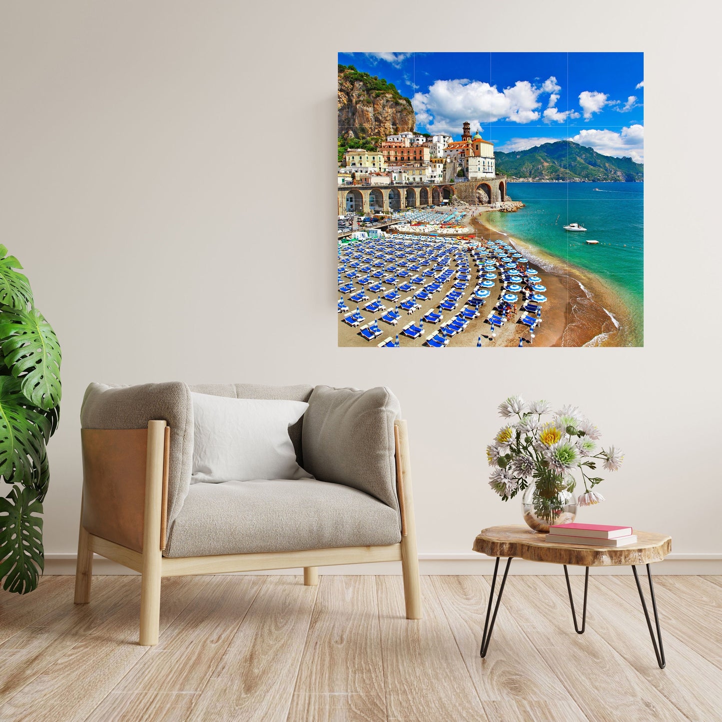 Tile Mural/Mosaic Ceramic Panel of Amalfi Coast - Amalfi Coast Print - Amalfi Print- Amalfi Wall Art - Italian Landscape Prints- Gloss Tiles
