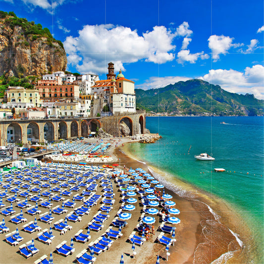 Tile Mural/Mosaic Ceramic Panel of Amalfi Coast - Amalfi Coast Print - Amalfi Print- Amalfi Wall Art - Italian Landscape Prints- Gloss Tiles