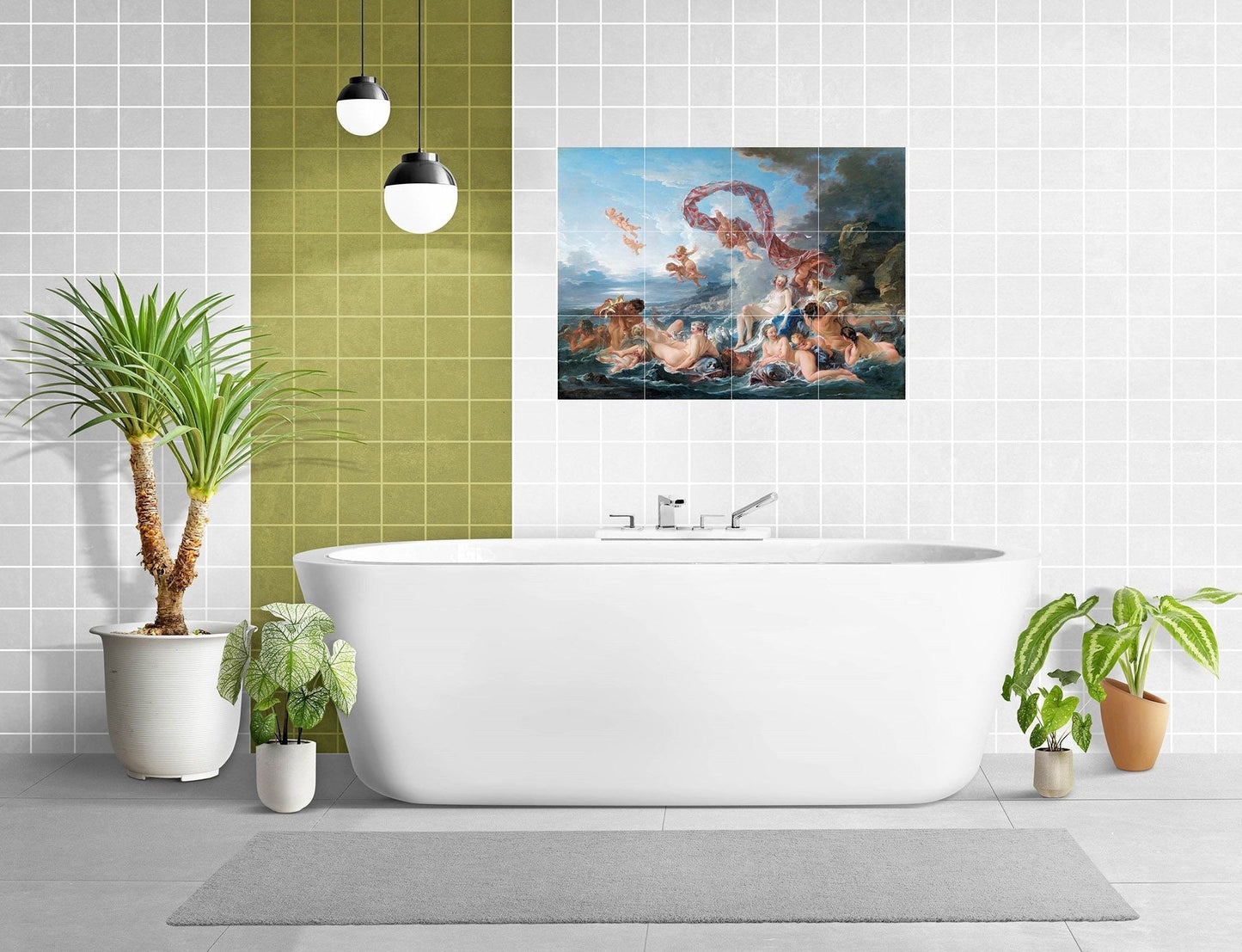 Tile Mural/Mosaic Ceramic Panel of Triumph of Venus Painting - Francois Boucher Wall Art - Rococo Art - Francois Boucher Prints Wall Decal