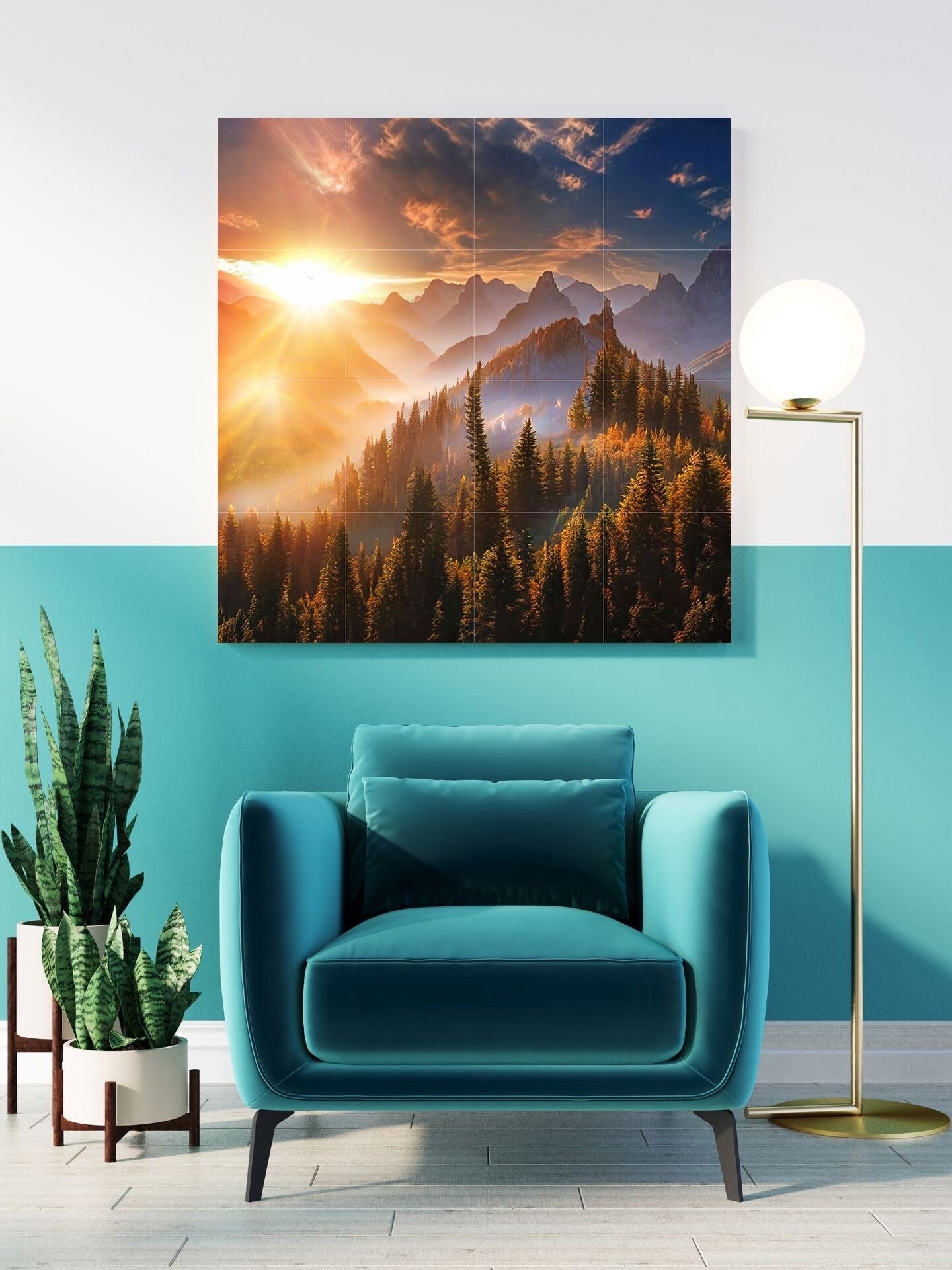 Tile Mural/Mosaic Ceramic Panel of a Misty Forest - Foggy Forest - Forest Wall Art - Forest Print - Foggy Mountain Art - Misty Forest Art