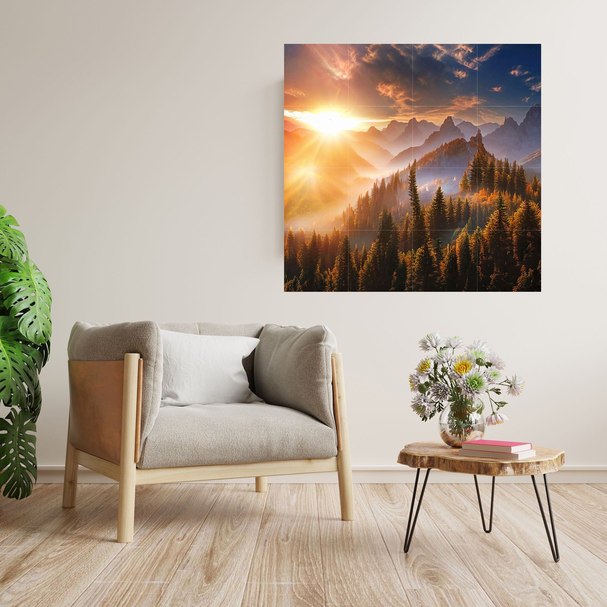 Tile Mural/Mosaic Ceramic Panel of a Misty Forest - Foggy Forest - Forest Wall Art - Forest Print - Foggy Mountain Art - Misty Forest Art