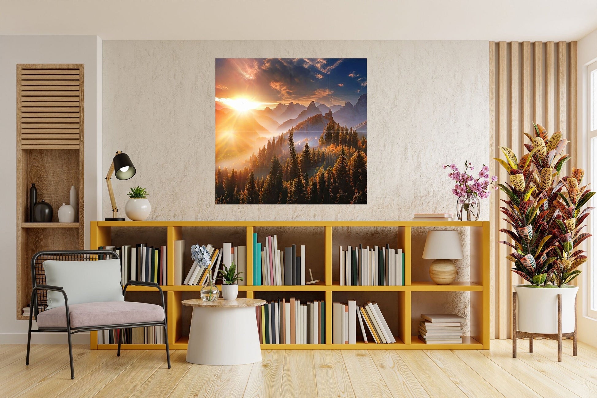Tile Mural/Mosaic Ceramic Panel of a Misty Forest - Foggy Forest - Forest Wall Art - Forest Print - Foggy Mountain Art - Misty Forest Art