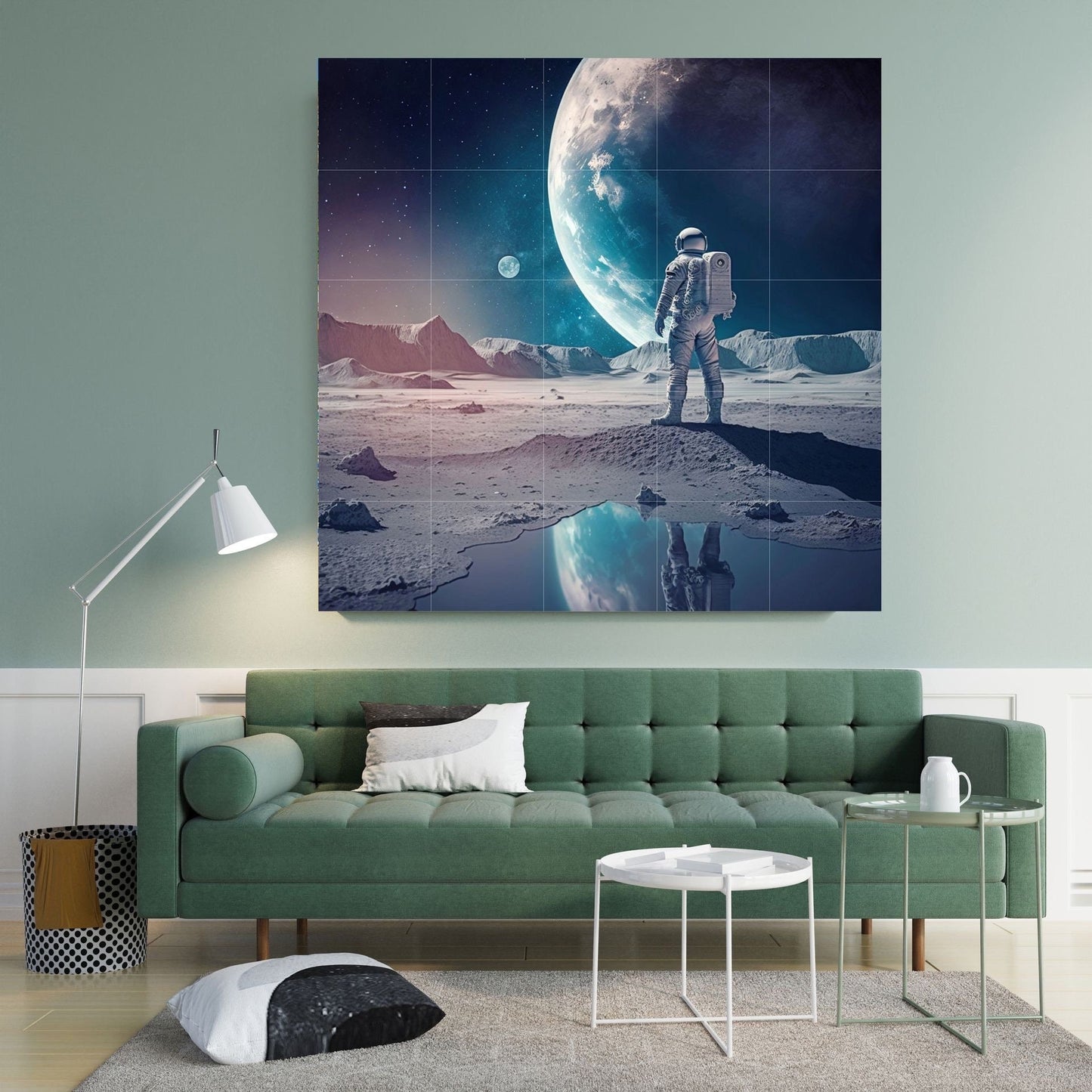 Tile Mural/Mosaic Ceramic Panel of Space Art Print - Astronaut Art Print - Space Wall Art - Space Prints - Space Mural - Gloss Tiles