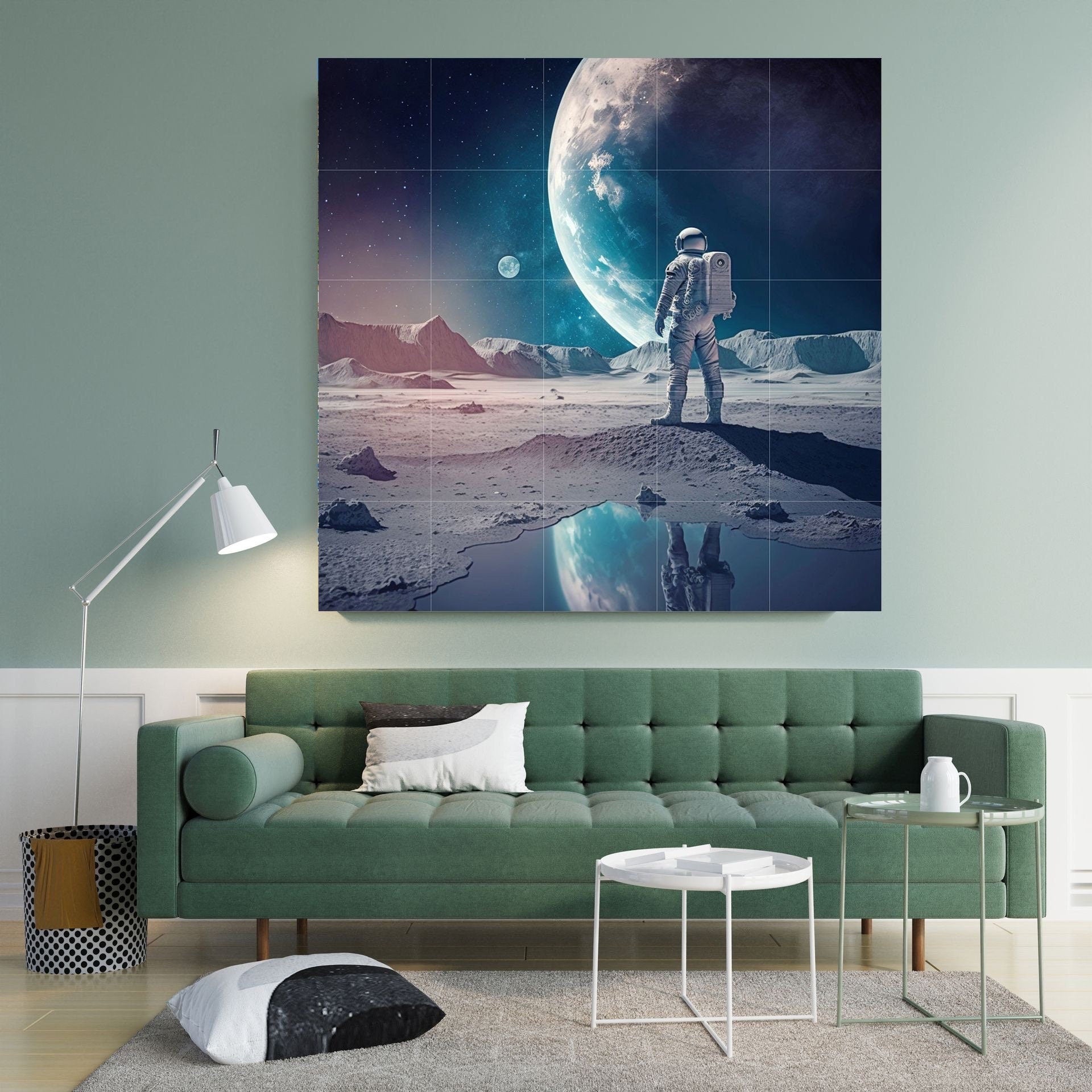 Tile Mural/Mosaic Ceramic Panel of Space Art Print - Astronaut Art Print - Space Wall Art - Space Prints - Space Mural - Gloss Tiles