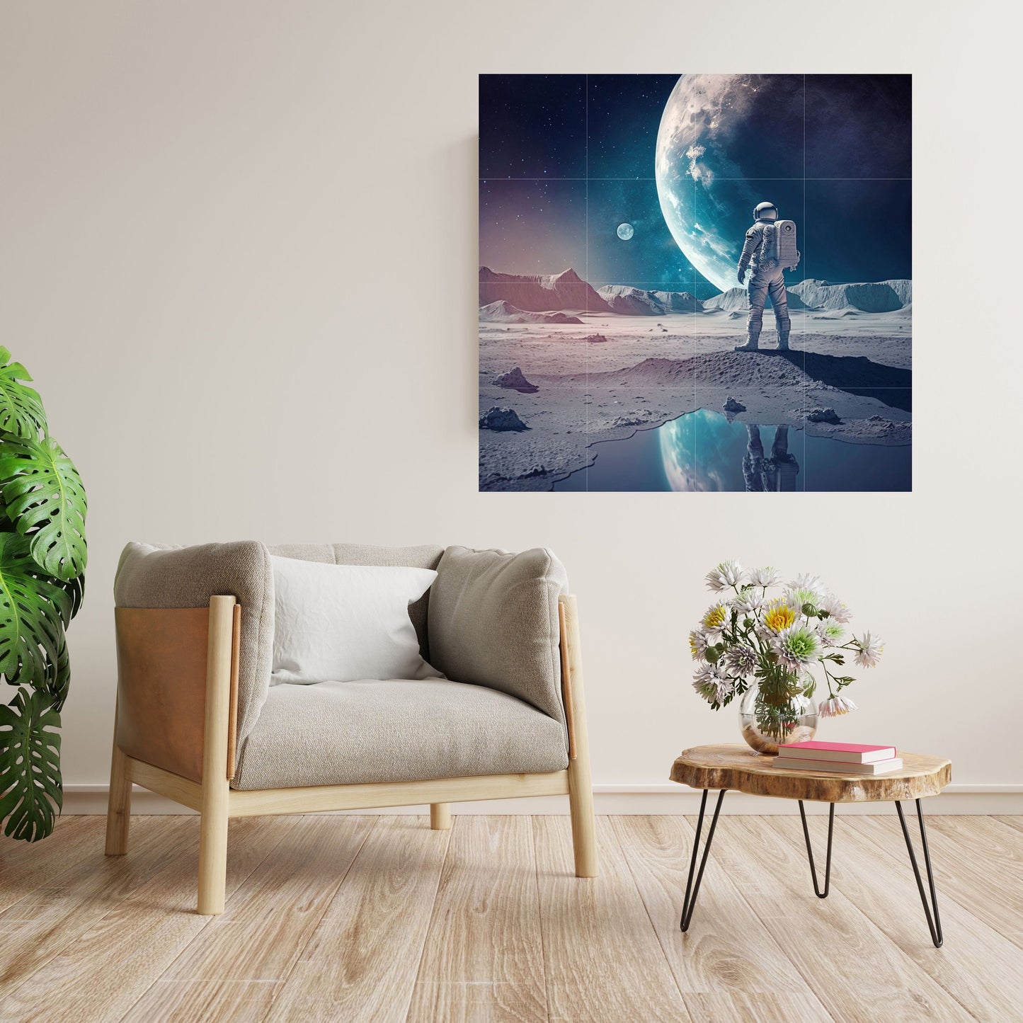 Tile Mural/Mosaic Ceramic Panel of Space Art Print - Astronaut Art Print - Space Wall Art - Space Prints - Space Mural - Gloss Tiles