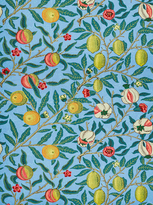 Tile Mural/Mosaic Ceramic Panel of Four Fruits - William Morris Pattern - Fruit Wall Art - Botanical Print - Fruit Tiles - Fruit Mural