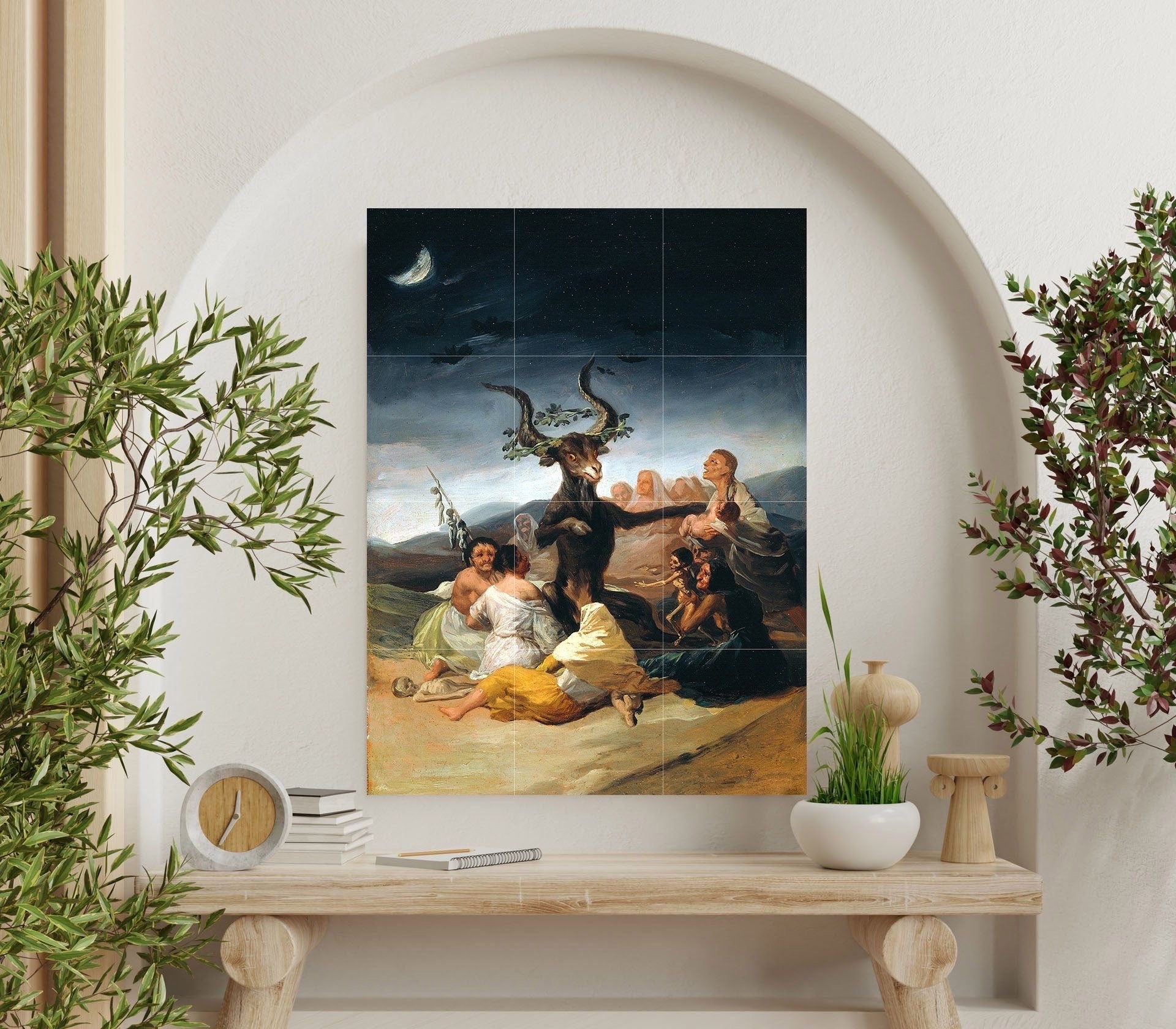 Tile Mural/Mosaic Ceramic Panel of Francisco de Goya Sabbath of Witches - Goya Painting - Goya Wall Art -Goya Prints - Goya Art Print Mural