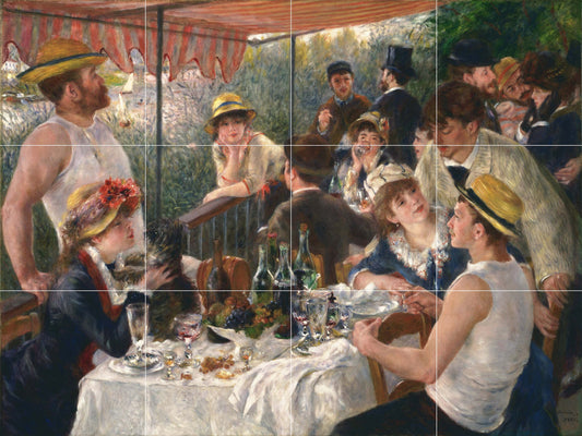 Tile Mural/Mosaic Ceramic Panel of Pierre-Auguste Renoir - Luncheon - Renoir Wall Art - Renoir Painting - Renoir Prints - Renoir Art
