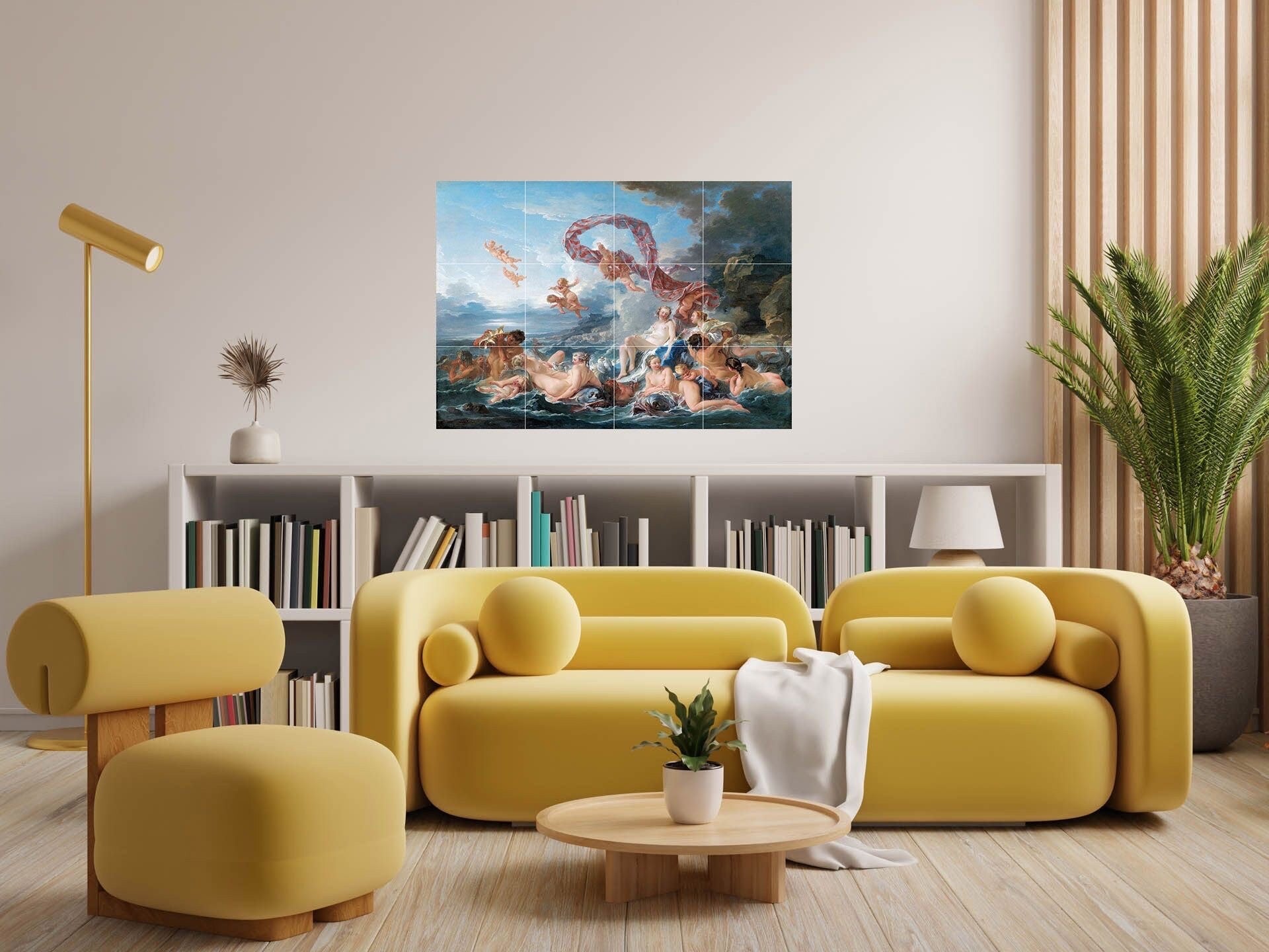 Tile Mural/Mosaic Ceramic Panel of Triumph of Venus Painting - Francois Boucher Wall Art - Rococo Art - Francois Boucher Prints Wall Decal