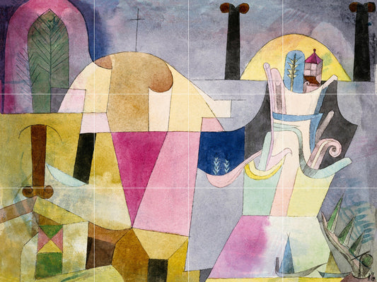Tile Mural/Mosaic Ceramic Panel of Paul Klee Painting - Paul Klee Print - Paul Klee Wall Art - Paul Klee Wall Decal - Klee Prints
