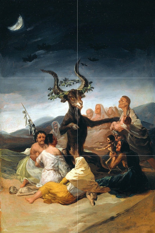 Tile Mural/Mosaic Ceramic Panel of Francisco de Goya Sabbath of Witches - Goya Painting - Goya Wall Art -Goya Prints - Goya Art Print Mural