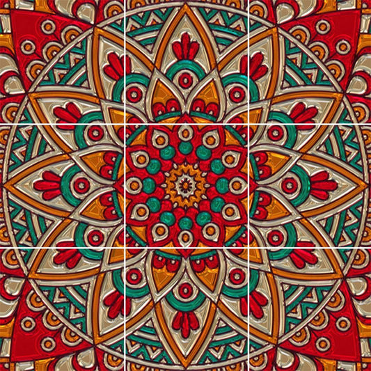 Tile Mural/Mosaic Ceramic Panel of Mandala Pattern - Mandala Wall Art - Mandala Print - Mandala Home Decor - Mandala Print - Mandala Art