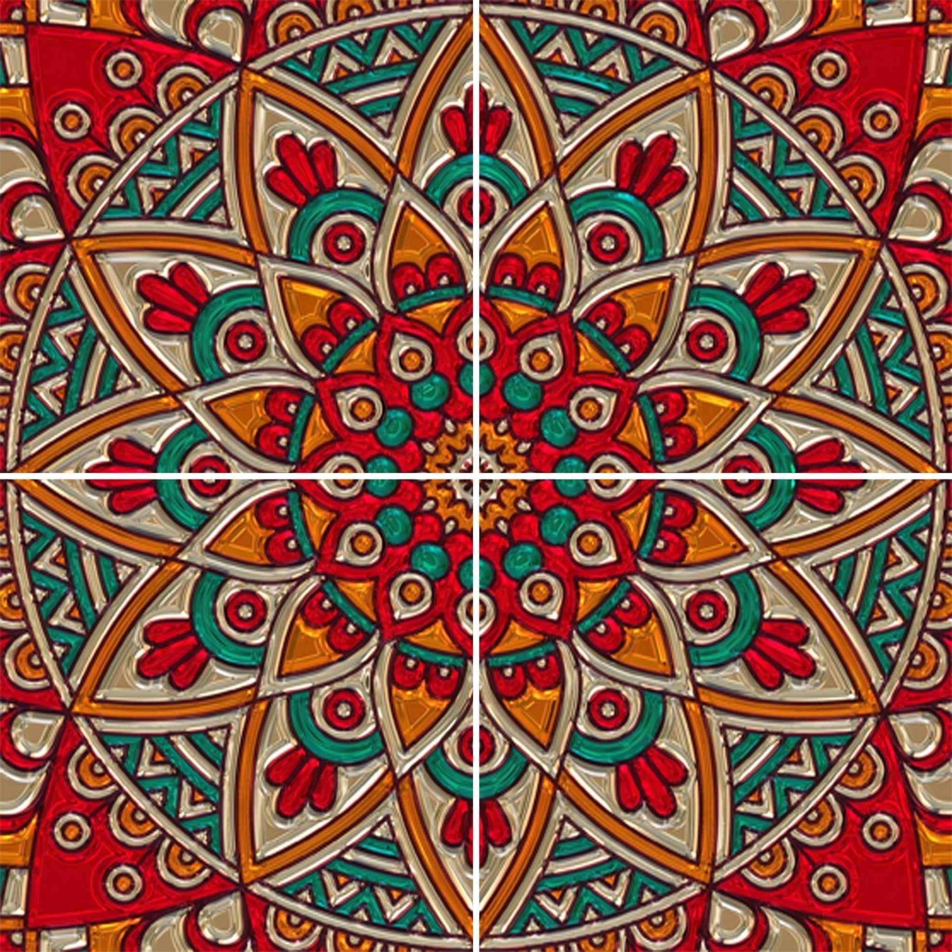 Tile Mural/Mosaic Ceramic Panel of Mandala Pattern - Mandala Wall Art - Mandala Print - Mandala Home Decor - Mandala Print - Mandala Art