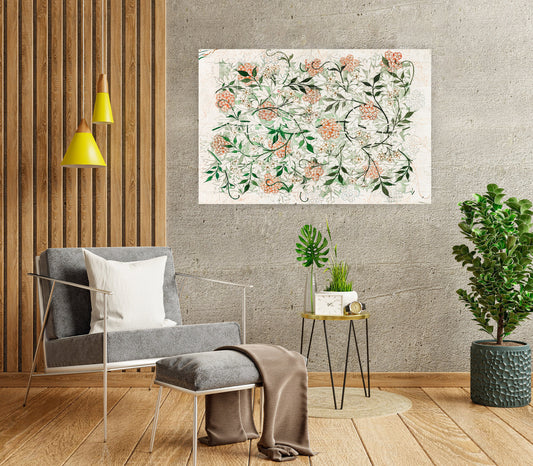 Tile Mural/Mosaic Ceramic Panel of William Morris Jasmine Flower - William Morris Wall Art - Morris Pattern - Botanical Print -Gloss Tiles
