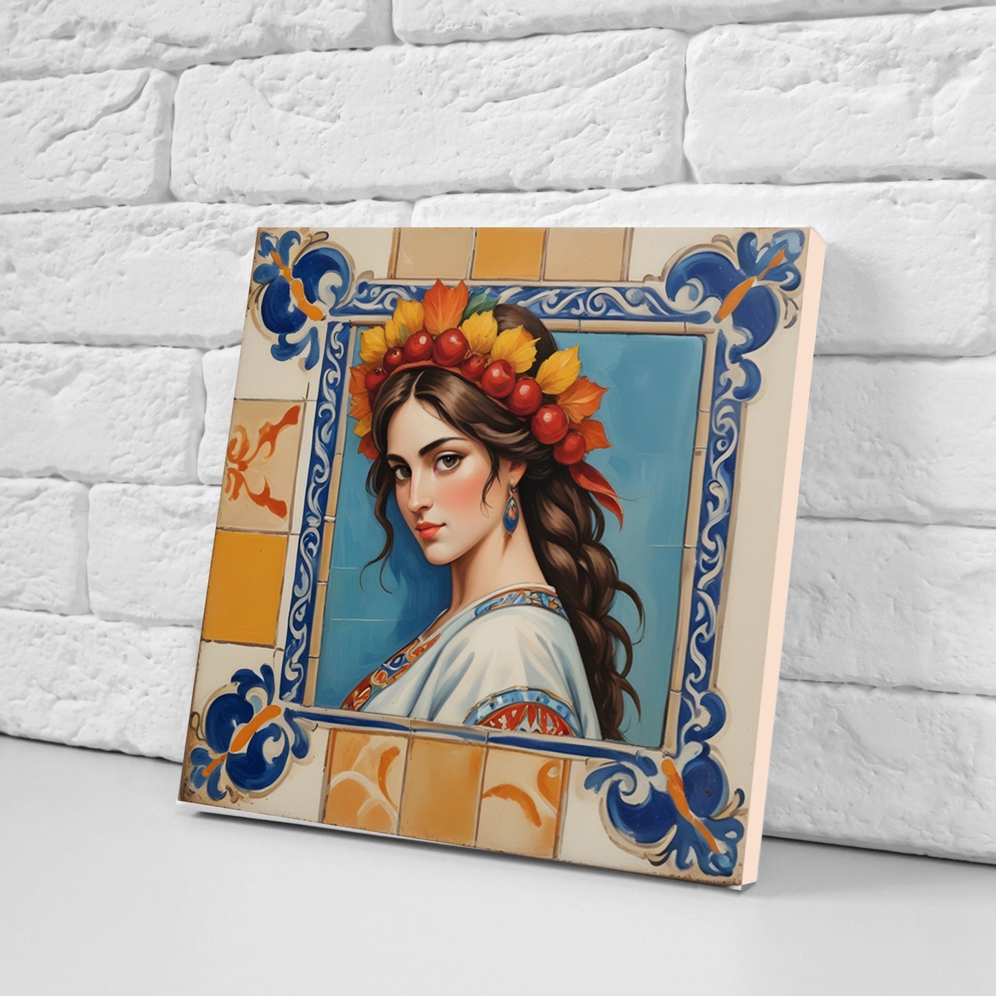 Sicilian Ceramic tiles - Set of 3 Sicilian Wall Decor Tiles - Kitchen Backsplash Tiles, Bathroom Tiles, Sicilian ceramics, Shower tiles