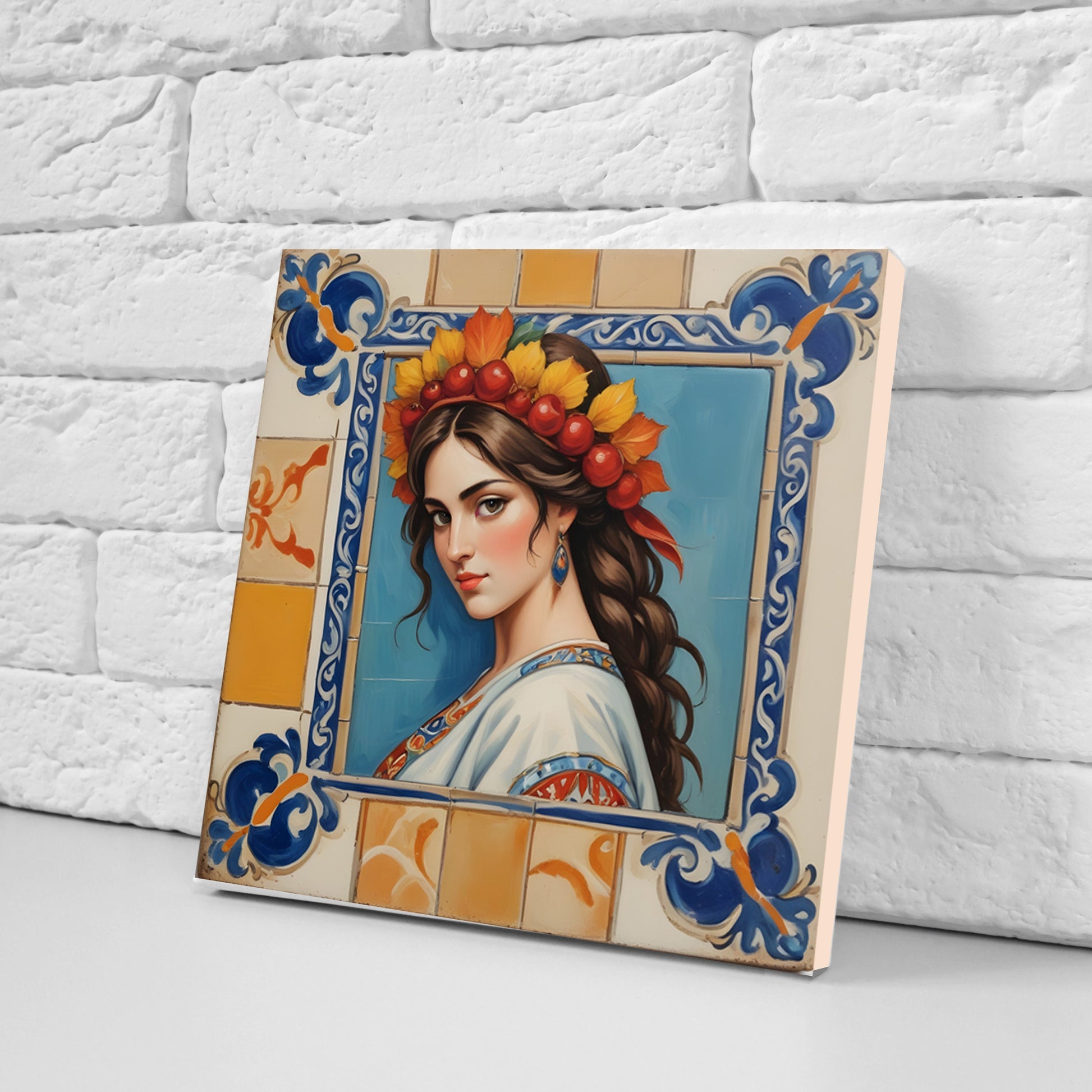 Sicilian Ceramic tiles - Set of 3 Sicilian Wall Decor Tiles - Kitchen Backsplash Tiles, Bathroom Tiles, Sicilian ceramics, Shower tiles