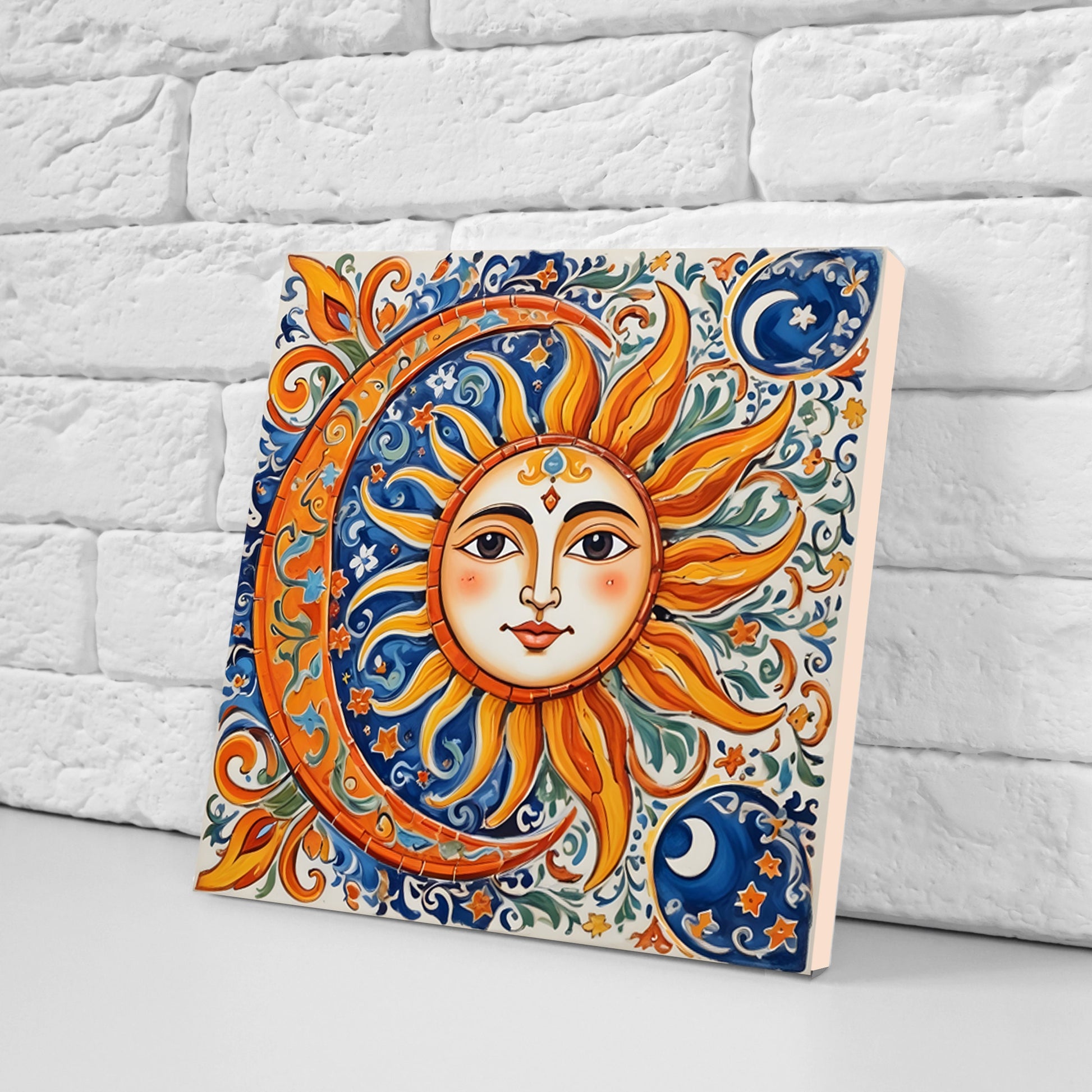 Sicilian Ceramic tiles - Set of 3 Sicilian Wall Decor Tiles - Kitchen Backsplash Tiles, Bathroom Tiles, Sicilian ceramics, Shower tiles
