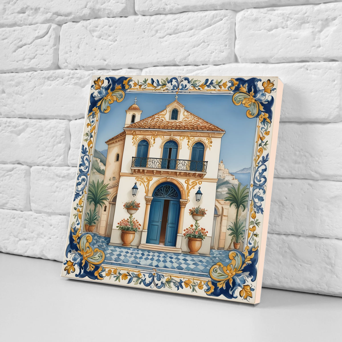 Amalfi Tile Lettering Amalfi Ceramic tiles - Set of 3 Amalfi Wall Decor Tiles - Kitchen Back ...
