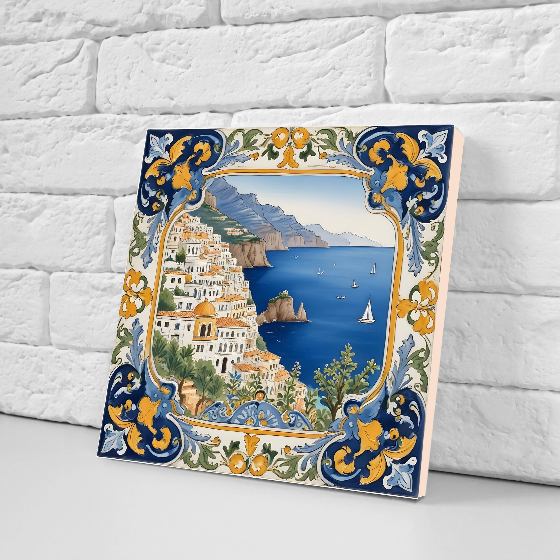 Amalfi Ceramic tiles - Set of 3 Amalfi Wall Decor Tiles - Kitchen Backsplash Tiles, Bathroom Tiles, Amalfi ceramics, Shower tiles, wall tile