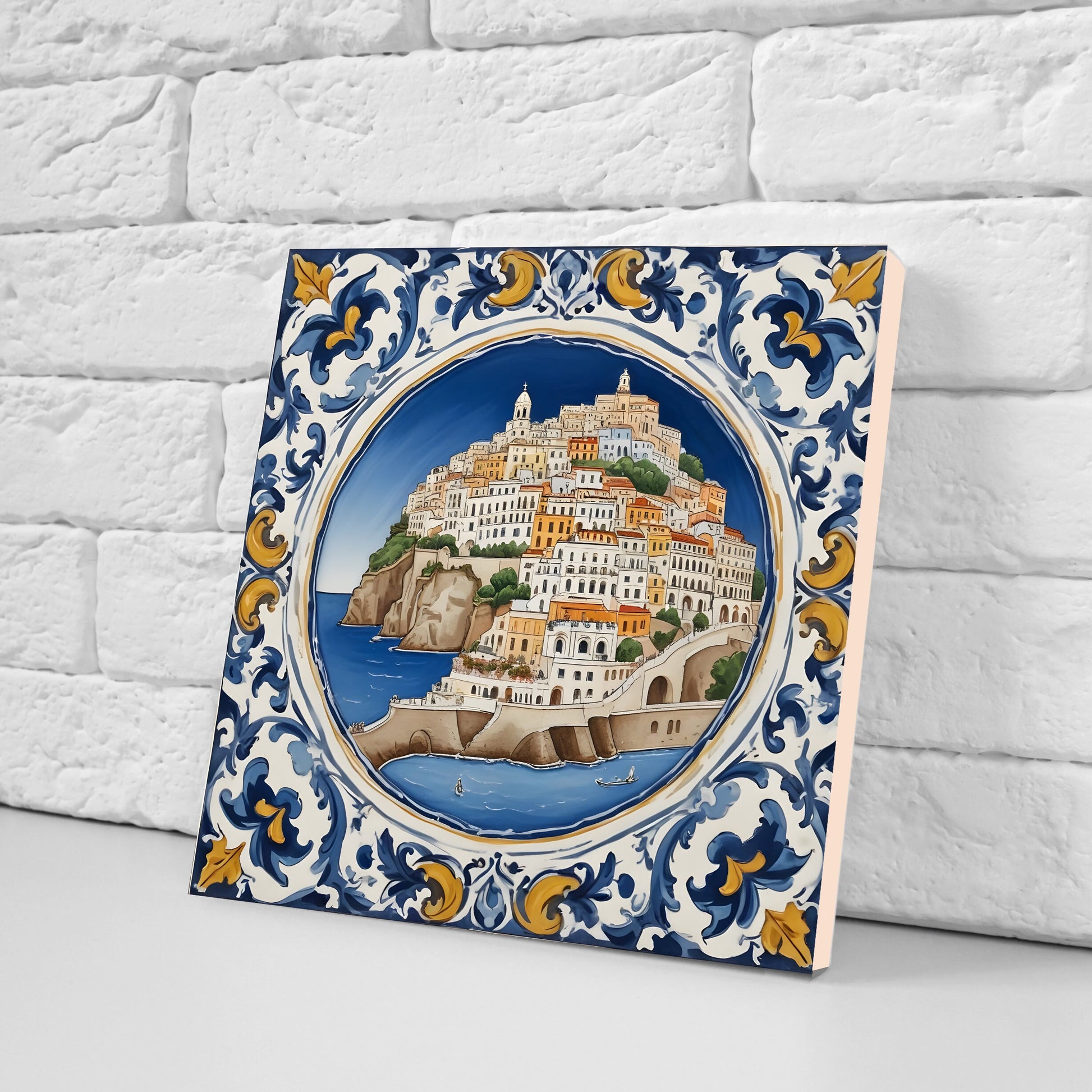 Amalfi Ceramic tiles - Set of 3 Amalfi Wall Decor Tiles - Kitchen Backsplash Tiles, Bathroom Tiles, Amalfi ceramics, Shower tiles, wall tile