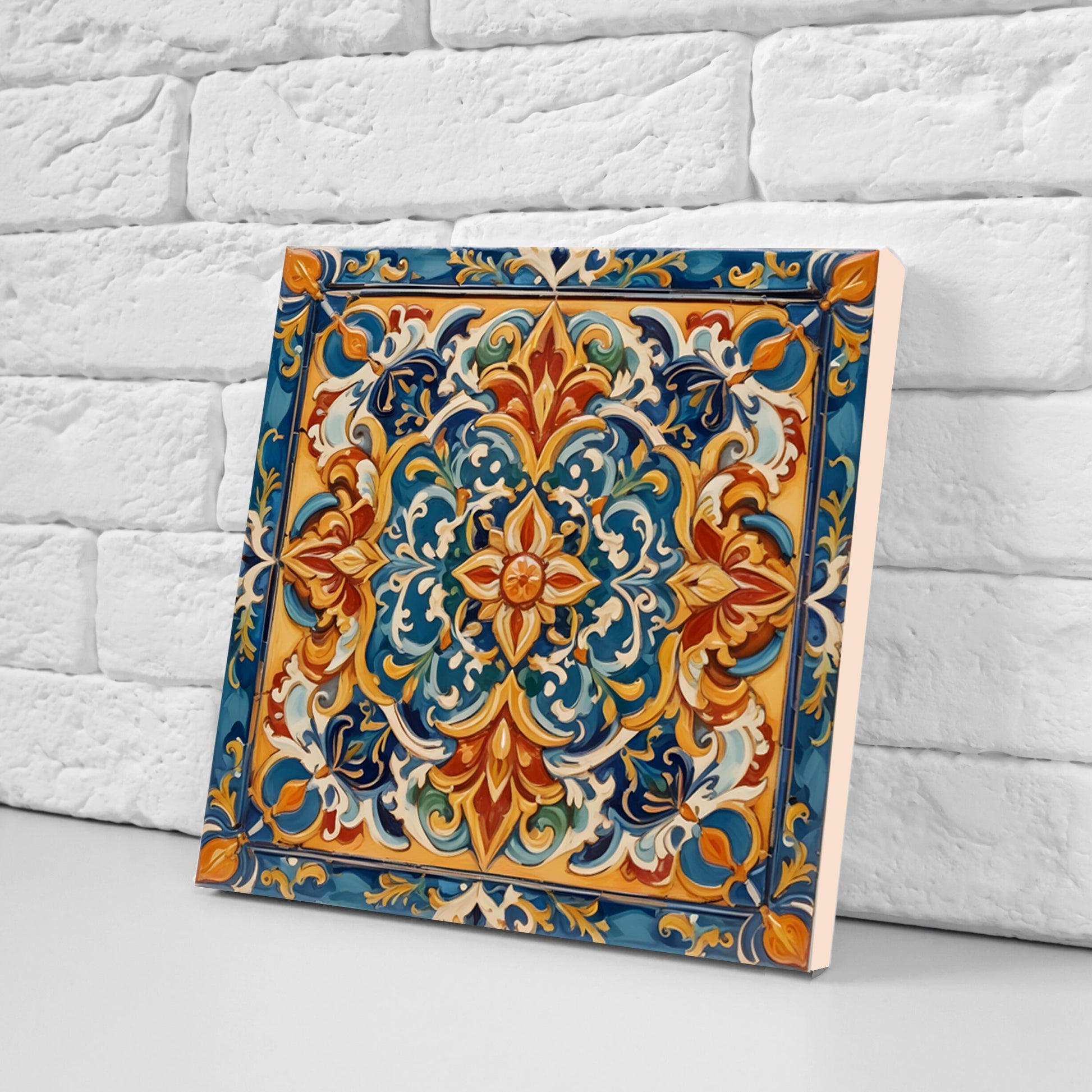 Sicilian Ceramic tiles - Set of 3 Sicilian Wall Decor Tiles - Kitchen Backsplash Tiles, Bathroom Tiles, Sicilian ceramics, Shower tiles