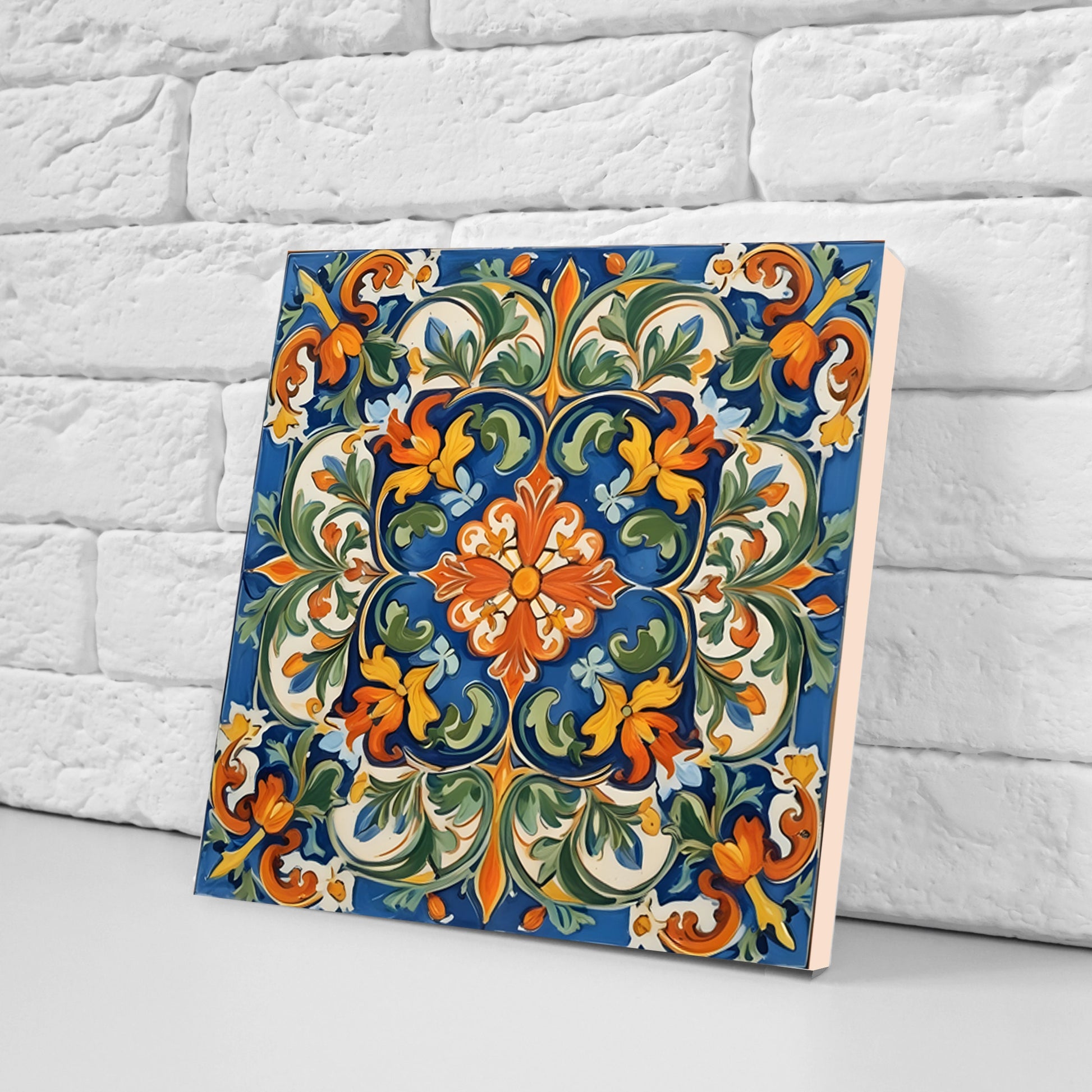 Sicilian Ceramic tiles - Set of 3 Sicilian Wall Decor Tiles - Kitchen Backsplash Tiles, Bathroom Tiles, Sicilian ceramics, Shower tiles