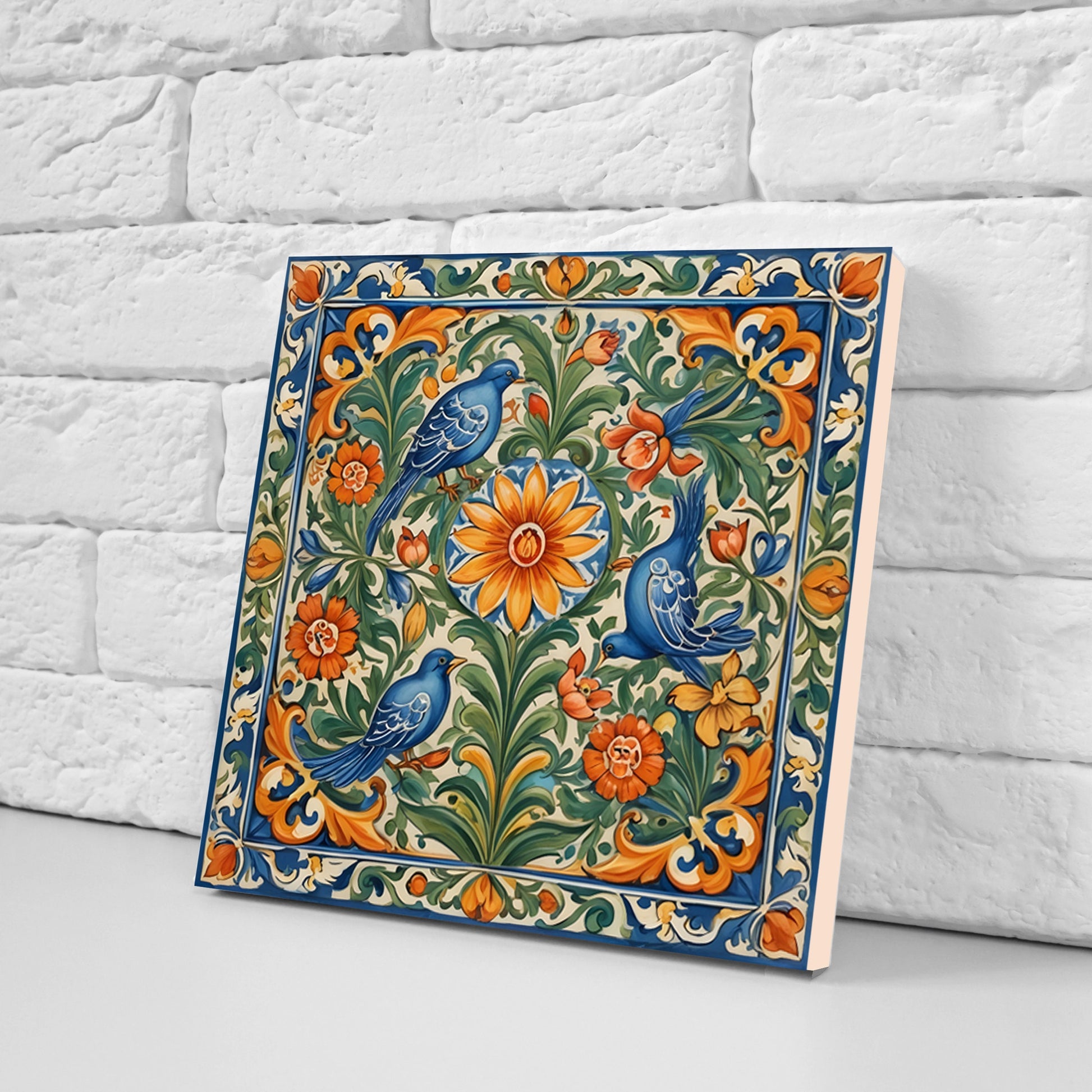 Sicilian Ceramic tiles - Set of 3 Sicilian Wall Decor Tiles - Kitchen Backsplash Tiles, Bathroom Tiles, Sicilian ceramics, Shower tiles