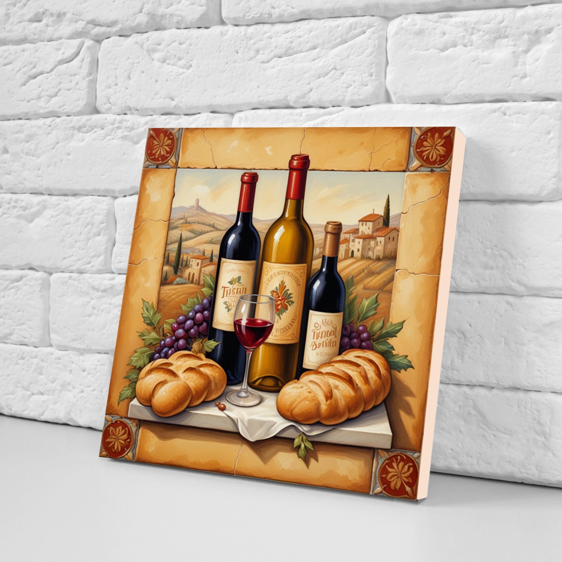 Tuscany Ceramic tiles - Set of 3 Tuscany Wall Decor Tiles - Kitchen Backsplash Tiles, Bathroom Tiles, Tuscany ceramics, Shower tiles