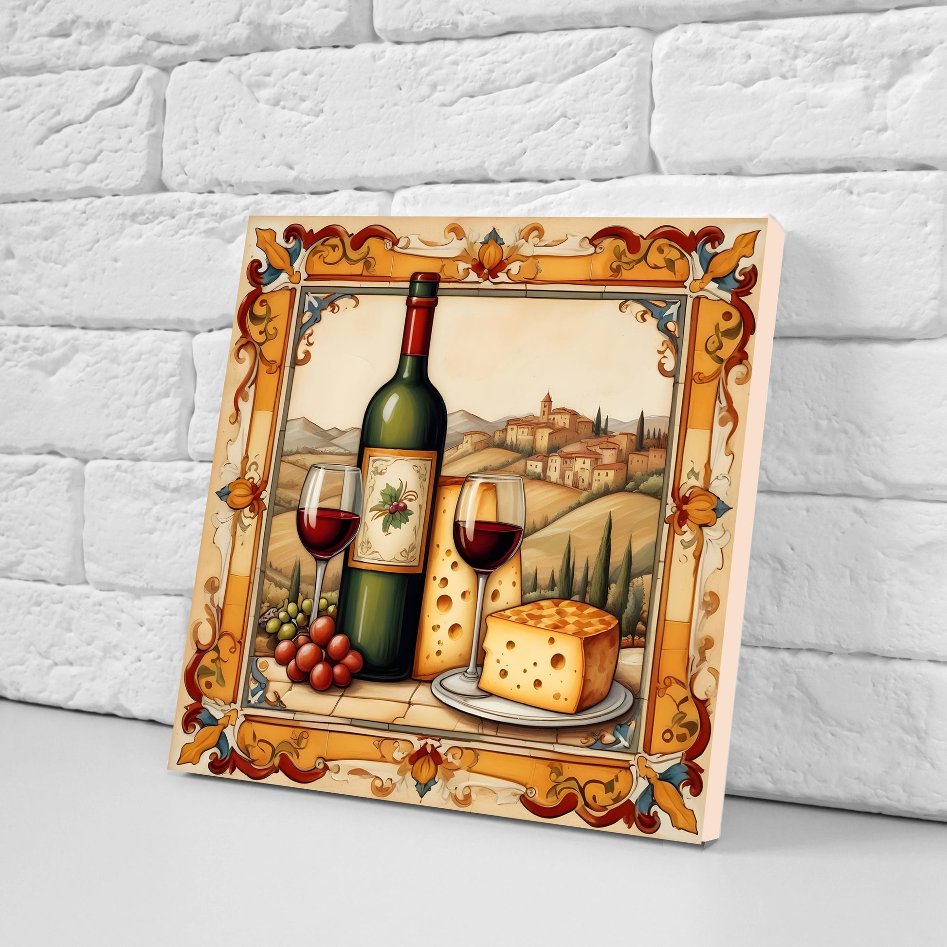 Tuscany Ceramic tiles - Set of 3 Tuscany Wall Decor Tiles - Kitchen Backsplash Tiles, Bathroom Tiles, Tuscany ceramics, Shower tiles