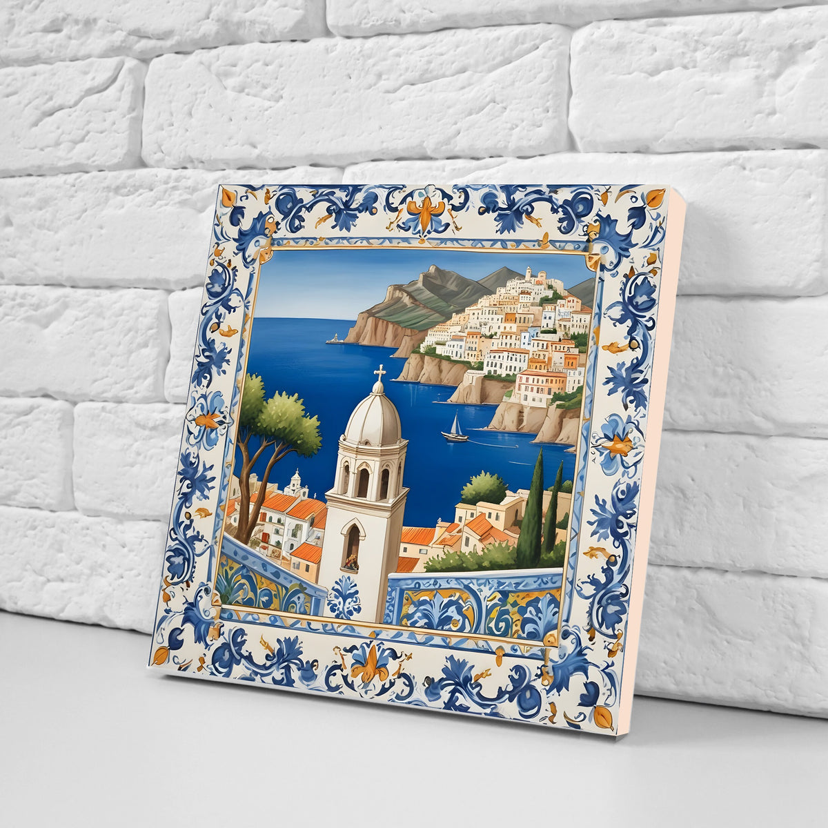 Amalfi Tile Lettering Amalfi Ceramic tiles - Set of 3 Amalfi Wall Decor Tiles - Kitchen Back ...