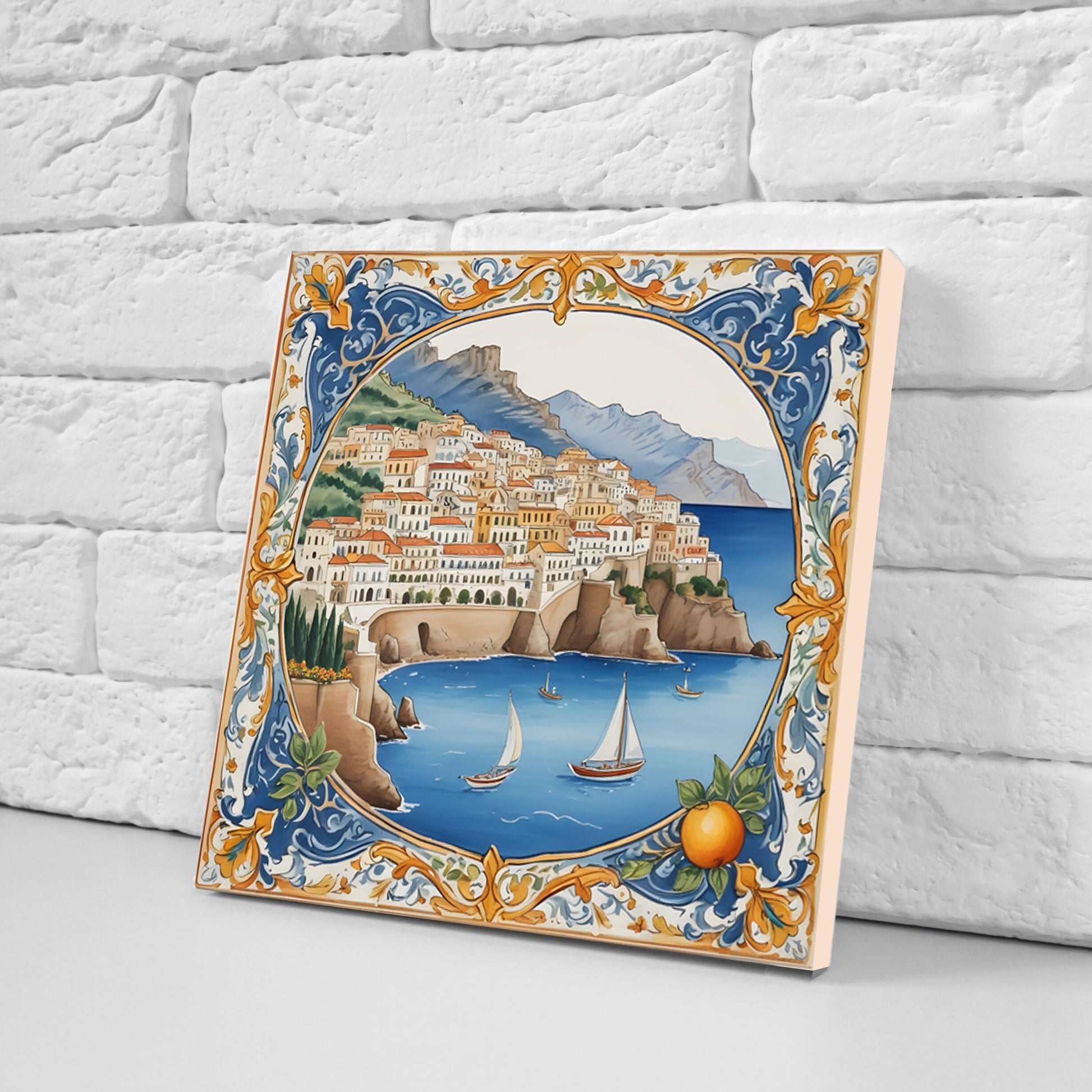 Amalfi Ceramic tiles - Set of 3 Amalfi Wall Decor Tiles - Kitchen Backsplash Tiles, Bathroom Tiles, Amalfi ceramics, Shower tiles, wall tile