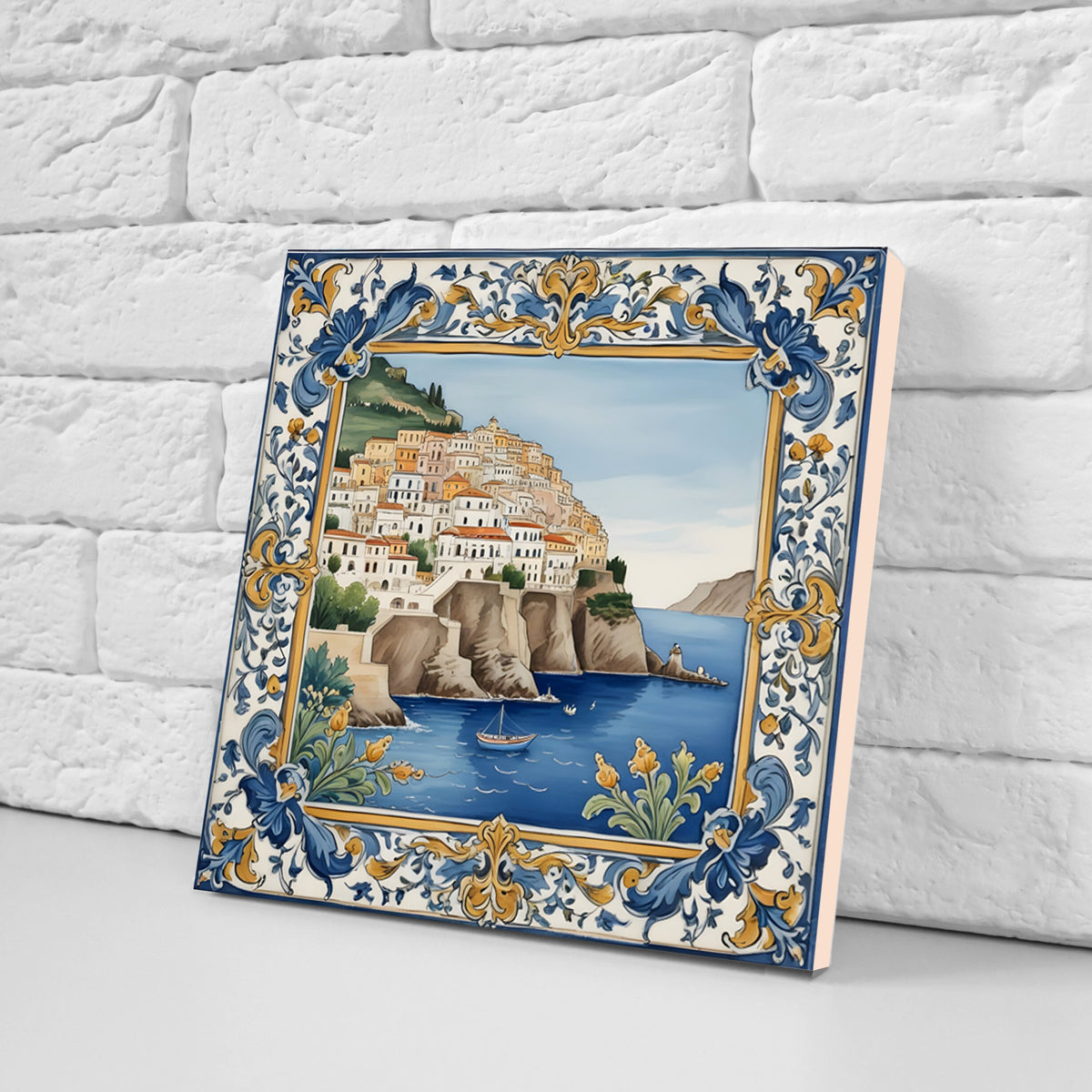 Amalfi Tile Lettering Amalfi Ceramic tiles - Set of 3 Amalfi Wall Decor Tiles - Kitchen Back ...