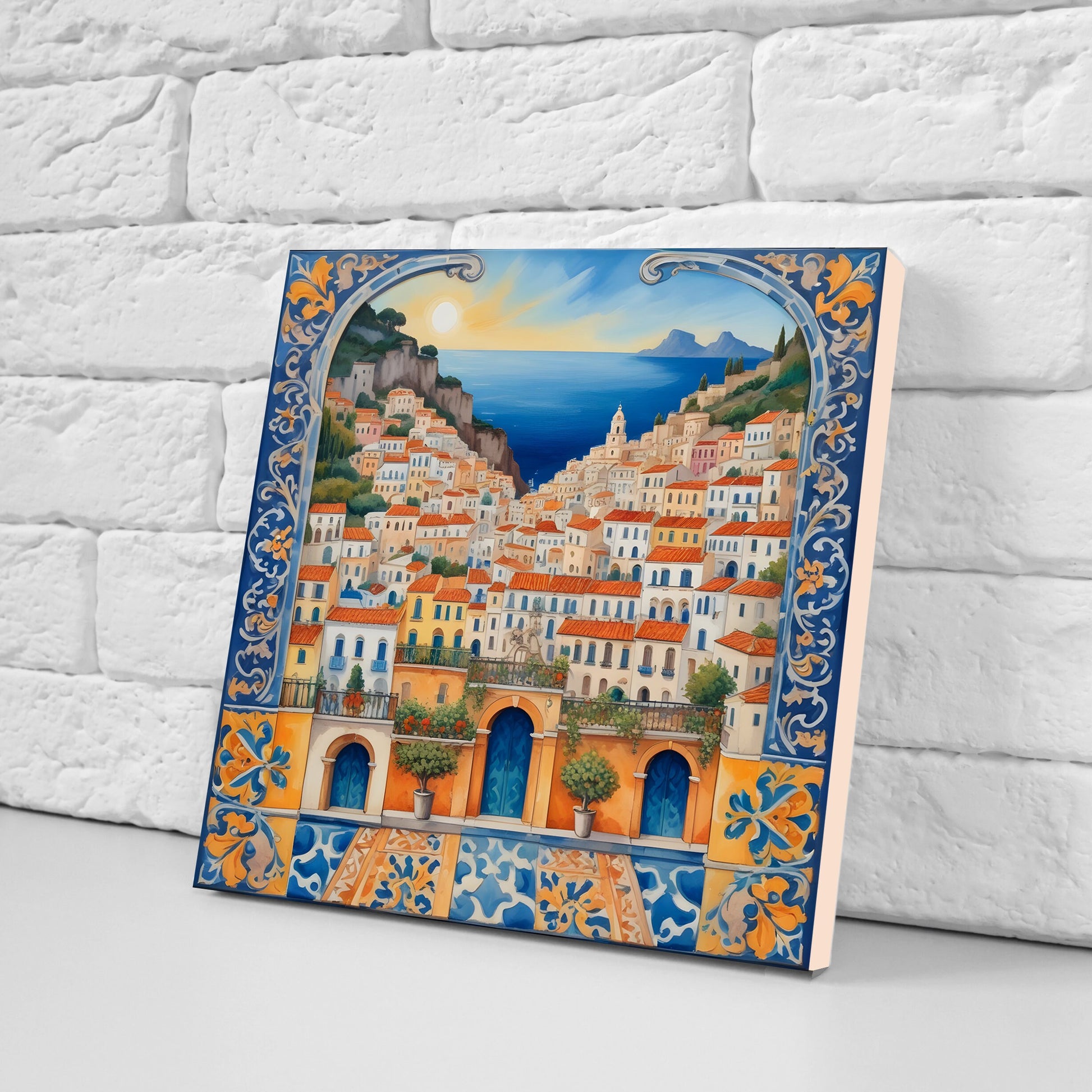 Amalfi Ceramic tiles - Set of 3 Amalfi Wall Decor Tiles - Kitchen Backsplash Tiles, Bathroom Tiles, Amalfi ceramics, Shower tiles, wall tile