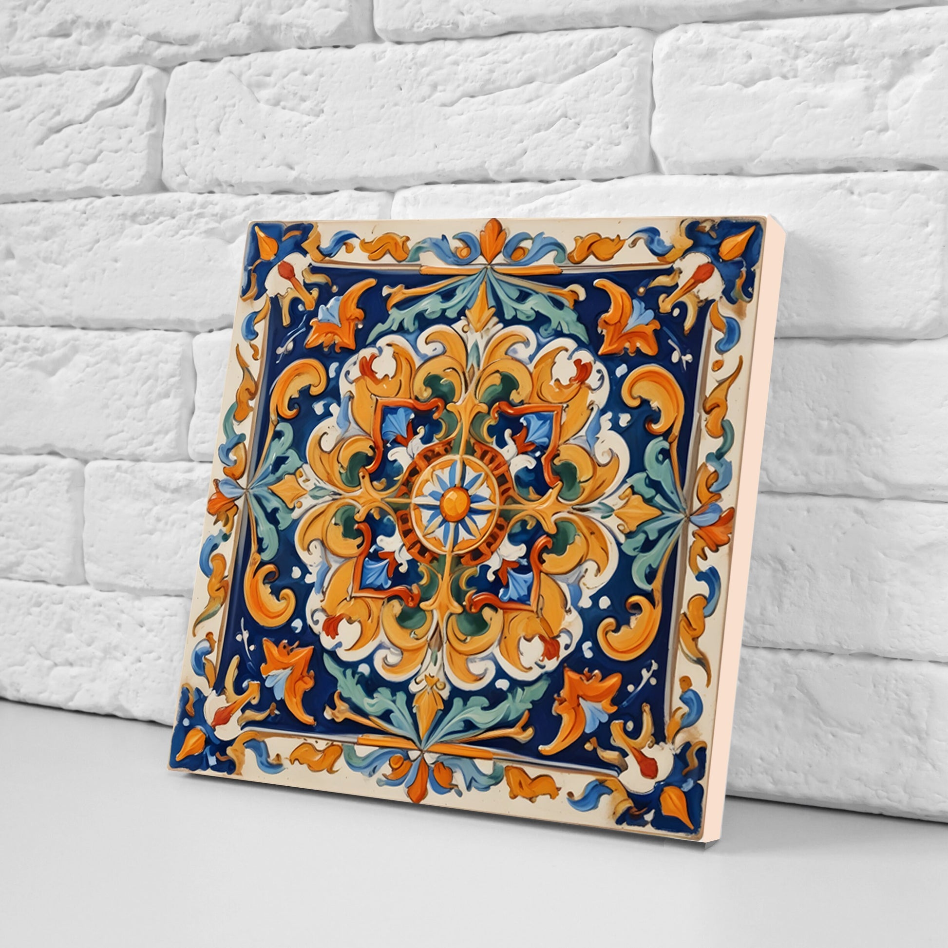Sicilian Ceramic tiles - Set of 3 Sicilian Wall Decor Tiles - Kitchen Backsplash Tiles, Bathroom Tiles, Sicilian ceramics, Shower tiles