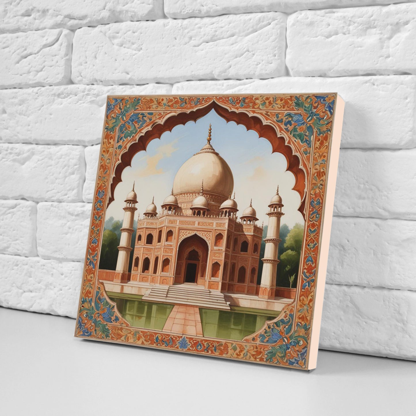 Set of 3 Indian Temples Ceramic Wall Tiles - Gloss Finish - Indian Wall Art Print - Temple art - Temple Decor - Temple print -Mughal print