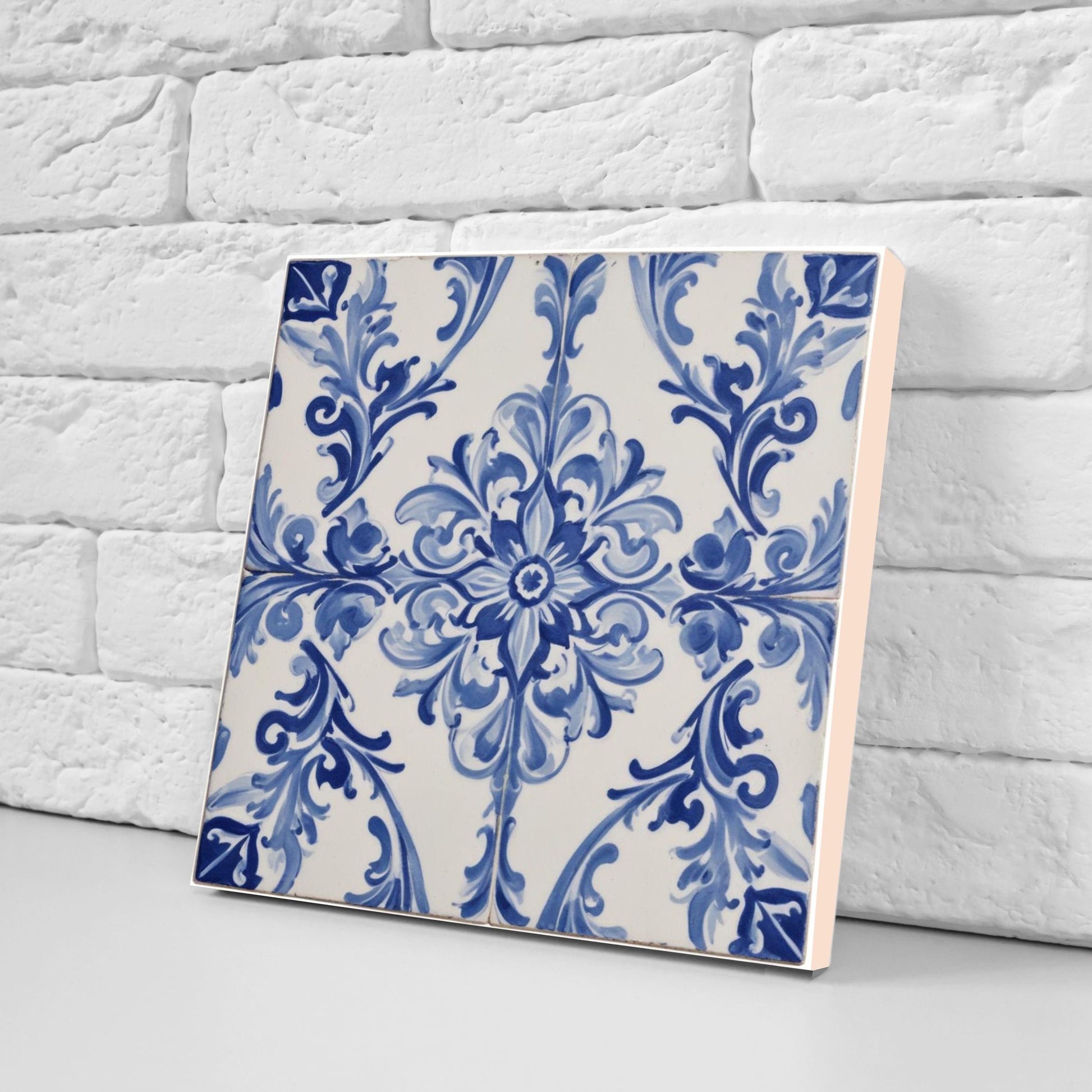 Spanish Ceramic Tiles - Set of 2 Spanish Wall Decor Tiles - Kitchen Backsplash Tiles, Table Decorative Tiles, Bathroom Tiles, Coaster