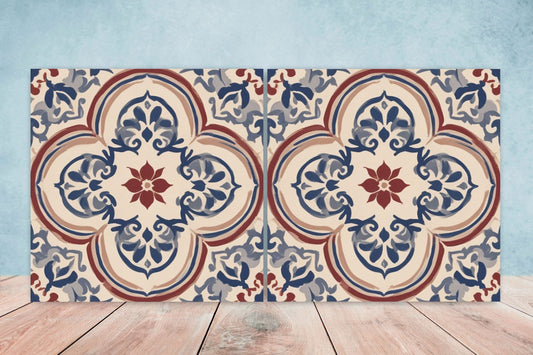 Spanish Ceramic Tiles - Set of 2 Spanish Wall Decor Tiles - Kitchen Backsplash Tiles, Table Decorative Tiles, Bathroom Tiles, Coaster