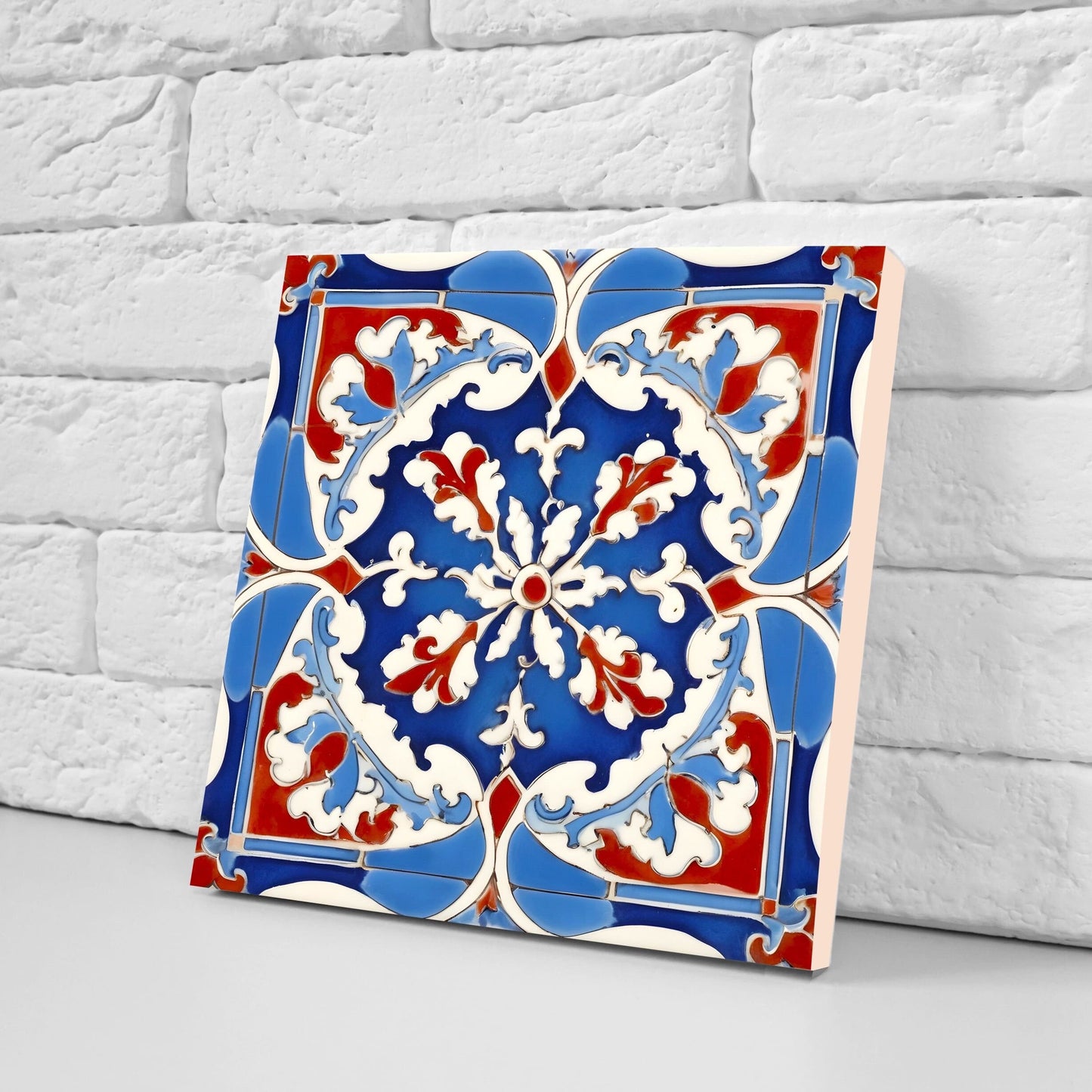 Italian Majolica Tiles - Set of 2 Sicilian Wall Decor Tiles - Kitchen Backsplash Tiles, Table Decorative Tiles, Bathroom Tiles, Coaster