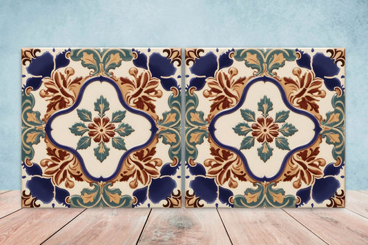 Victorian Tiles - Set of 2 Victorian Wall Decor Ceramic Tiles - Kitchen Backsplash Tiles, Table Decorative Tiles, Bathroom Tiles, Coaster