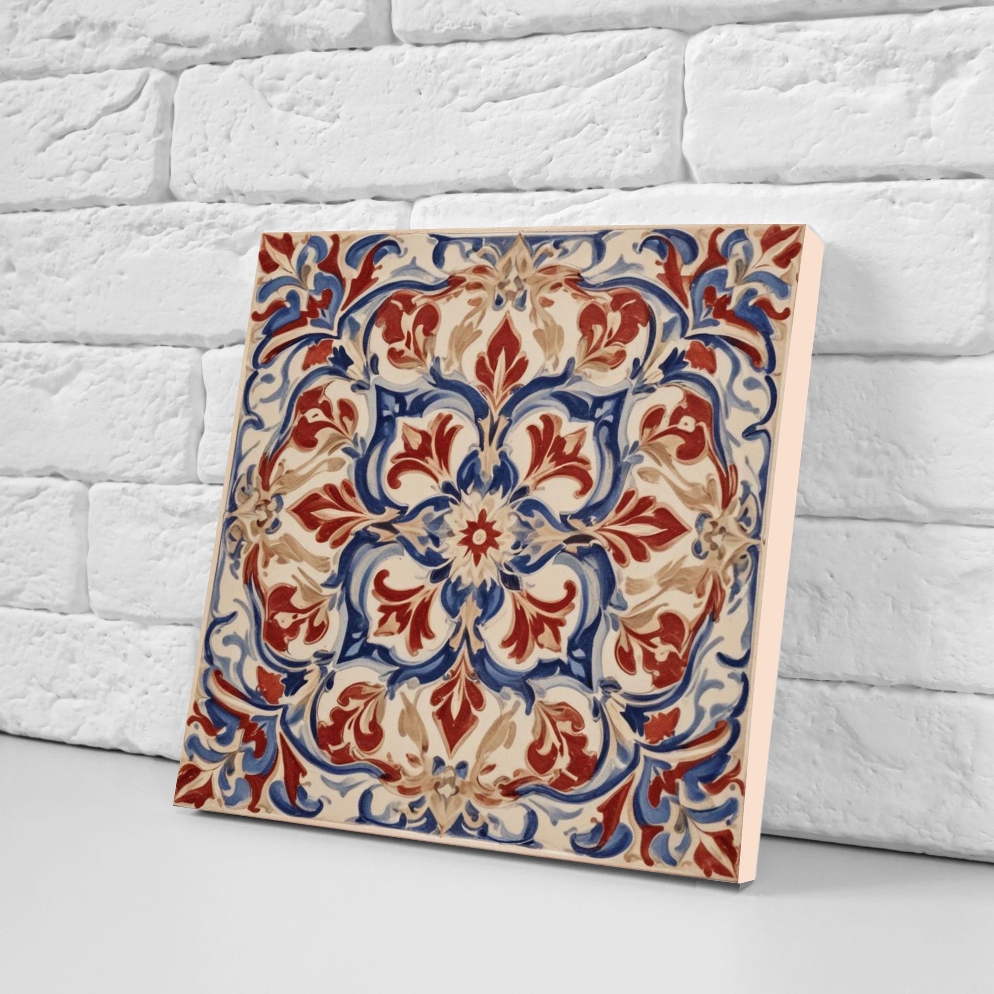 Spanish Ceramic Tiles - Set of 2 Spanish Wall Decor Tiles - Kitchen Backsplash Tiles, Table Decorative Tiles, Bathroom Tiles, Coaster
