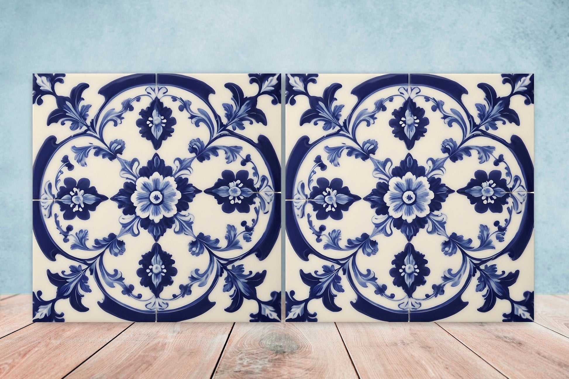 Victorian Tiles - Set of 2 Victorian Wall Decor Ceramic Tiles - Kitchen Backsplash Tiles, Table Decorative Tiles, Bathroom Tiles, Coaster