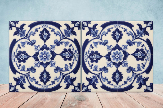 Victorian Tiles - Set of 2 Victorian Wall Decor Ceramic Tiles - Kitchen Backsplash Tiles, Table Decorative Tiles, Bathroom Tiles, Coaster