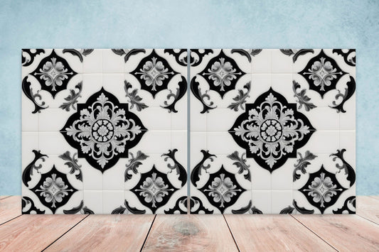 Victorian Tiles - Set of 2 Victorian Wall Decor Ceramic Tiles - Kitchen Backsplash Tiles, Table Decorative Tiles, Bathroom Tiles, Coaster