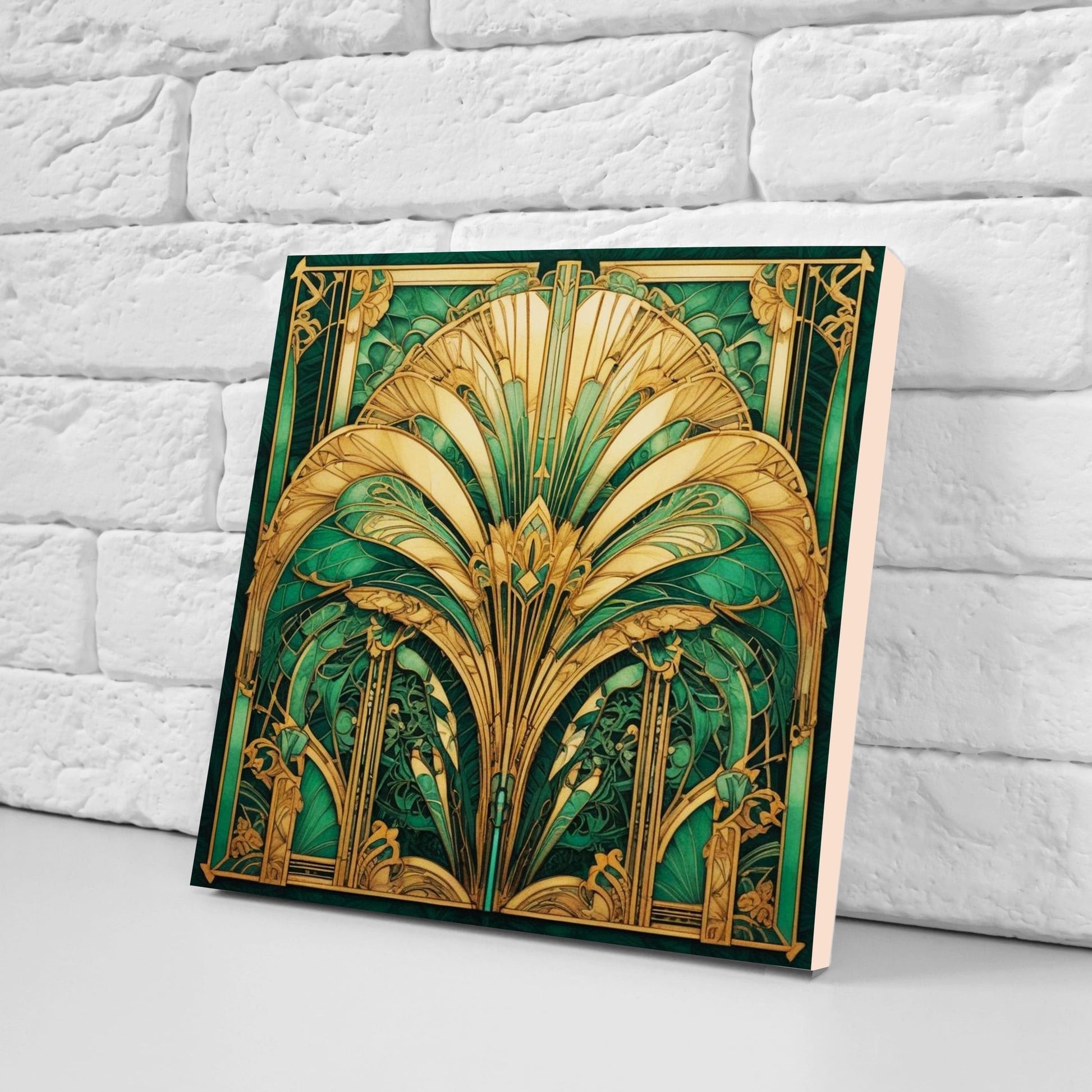 Art Deco Ceramic tiles - Set of 2 Art Deco Wall Decor Geometric Tiles - Kitchen Backsplash Tiles, Table Decorative Tiles, Bathroom Tiles