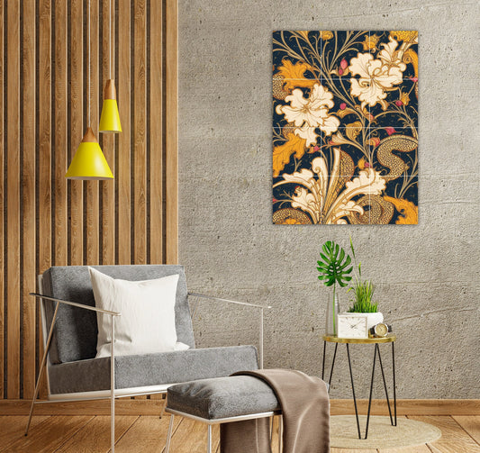 Art Nouveau Floral Ceramic Tile Mural/Mosaic -Art Nouveau Wall Decor Tiles -Kitchen Backsplash Tiles, Table Decorative Tiles, Bathroom Tiles