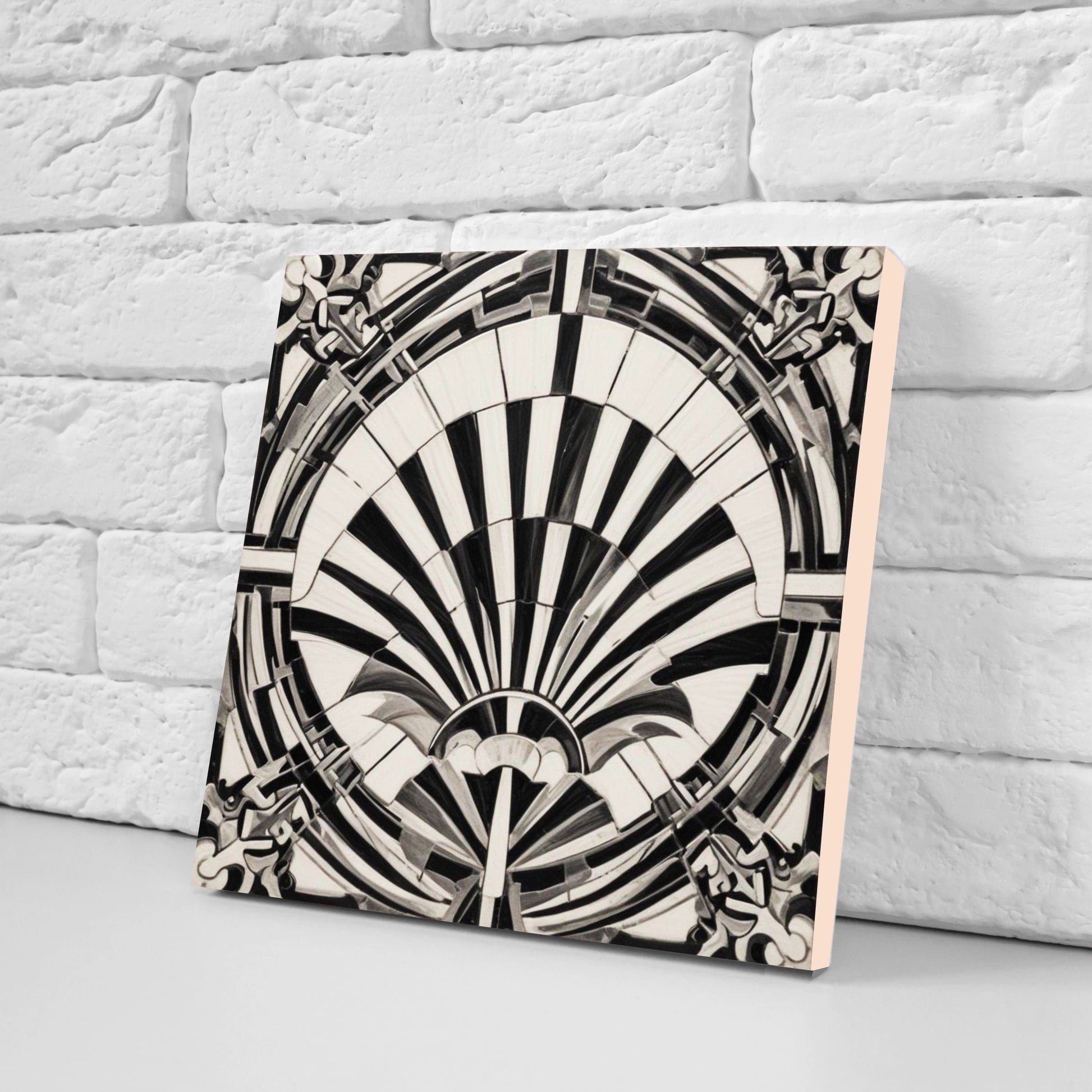 Art Deco Ceramic tiles - Set of 2 Art Deco Wall Decor Geometric Tiles - Kitchen Backsplash Tiles, Table Decorative Tiles, Bathroom Tiles