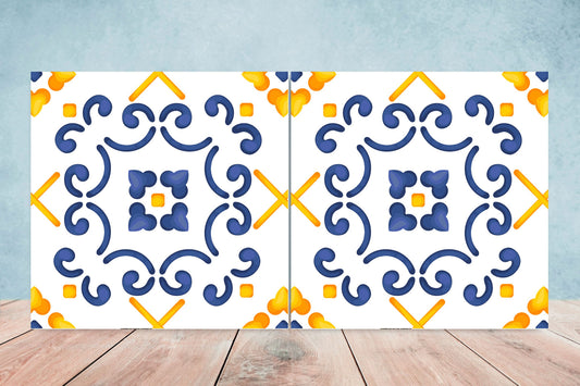 Spanish Ceramic Tiles - Set of 2 Spanish Wall Decor Tiles - Kitchen Backsplash Tiles, Table Decorative Tiles, Bathroom Tiles, Coaster